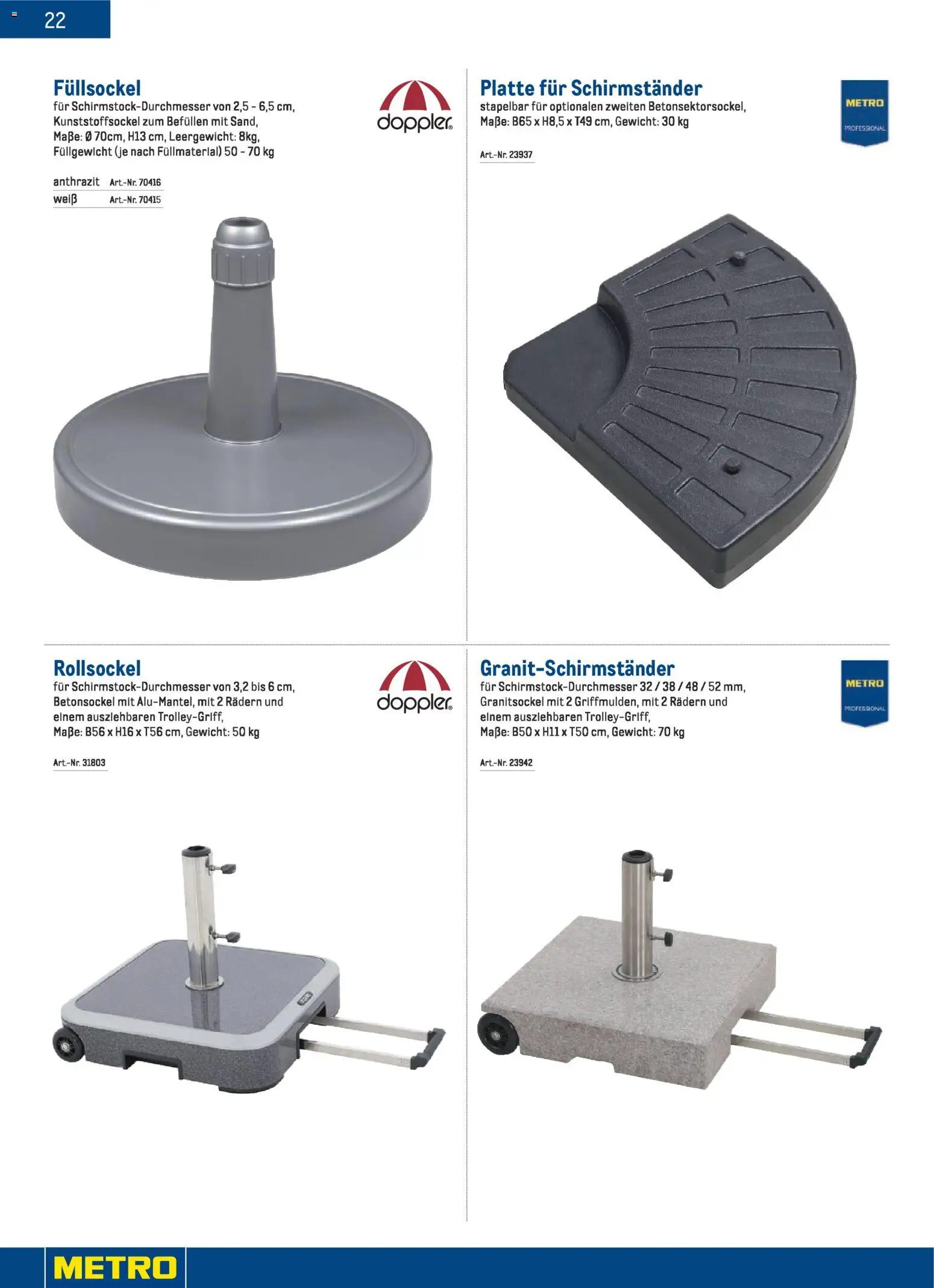 Metro Gast & Garten 2026 gültig ab 01.01.2026 | Seite: 22 | Produkte: Gewicht