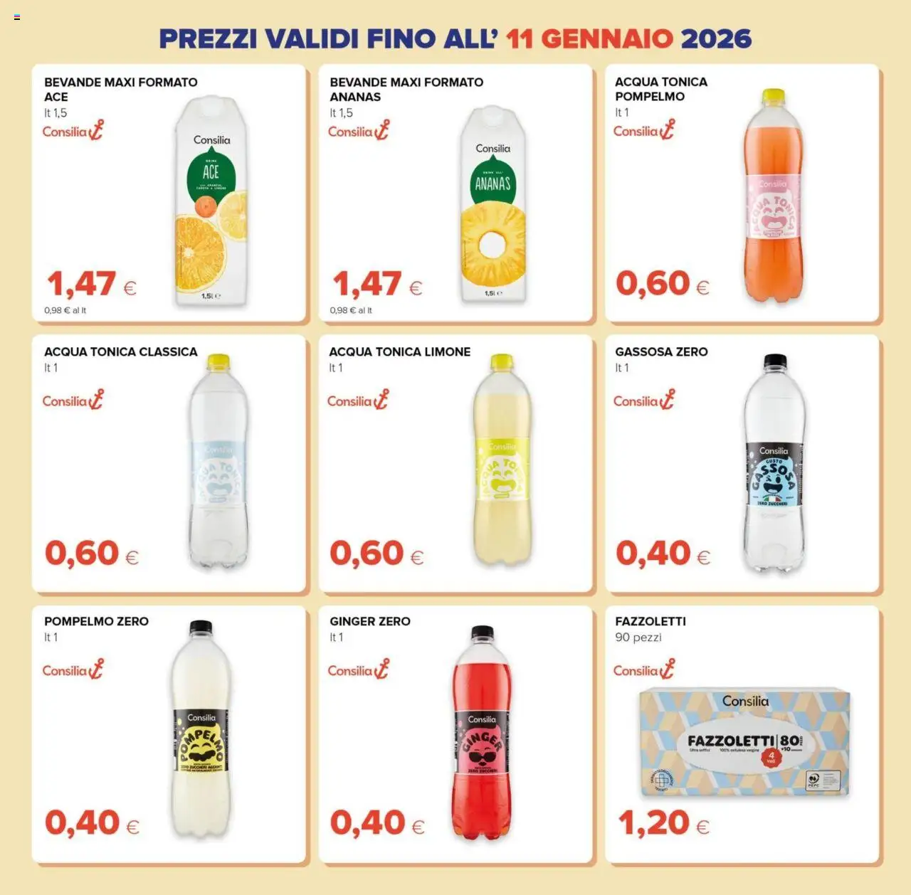 Volantino Tigre del 15.10.2025 | Pagina: 19 | Prodotti: Fazzoletti, Acqua, Limone, Ananas