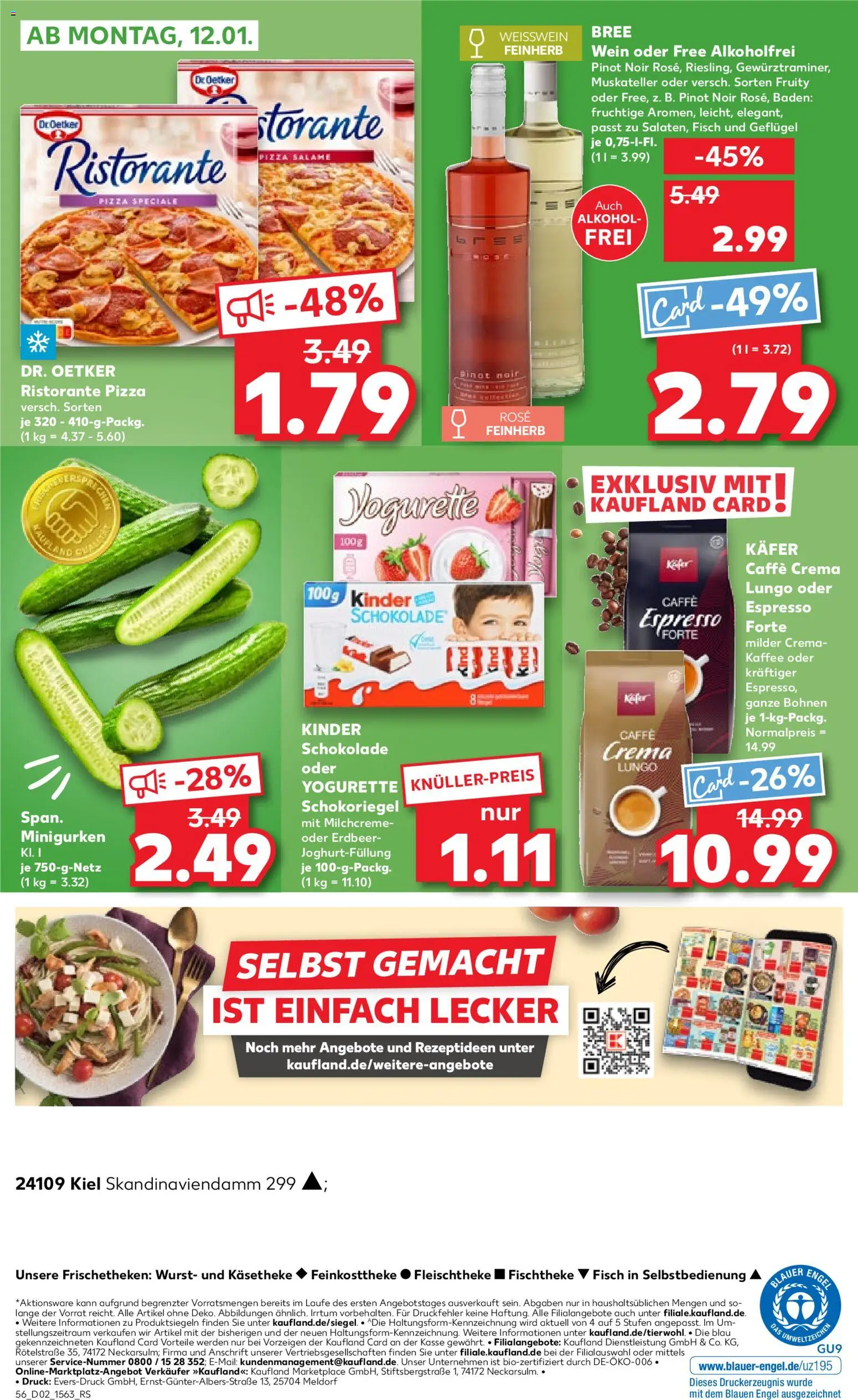 Kaufland prospekt Kiel	 – gültig ab 08.01.2026 | Seite: 56 | Produkte: Yogurette, Kaffee, Weißwein, Wein