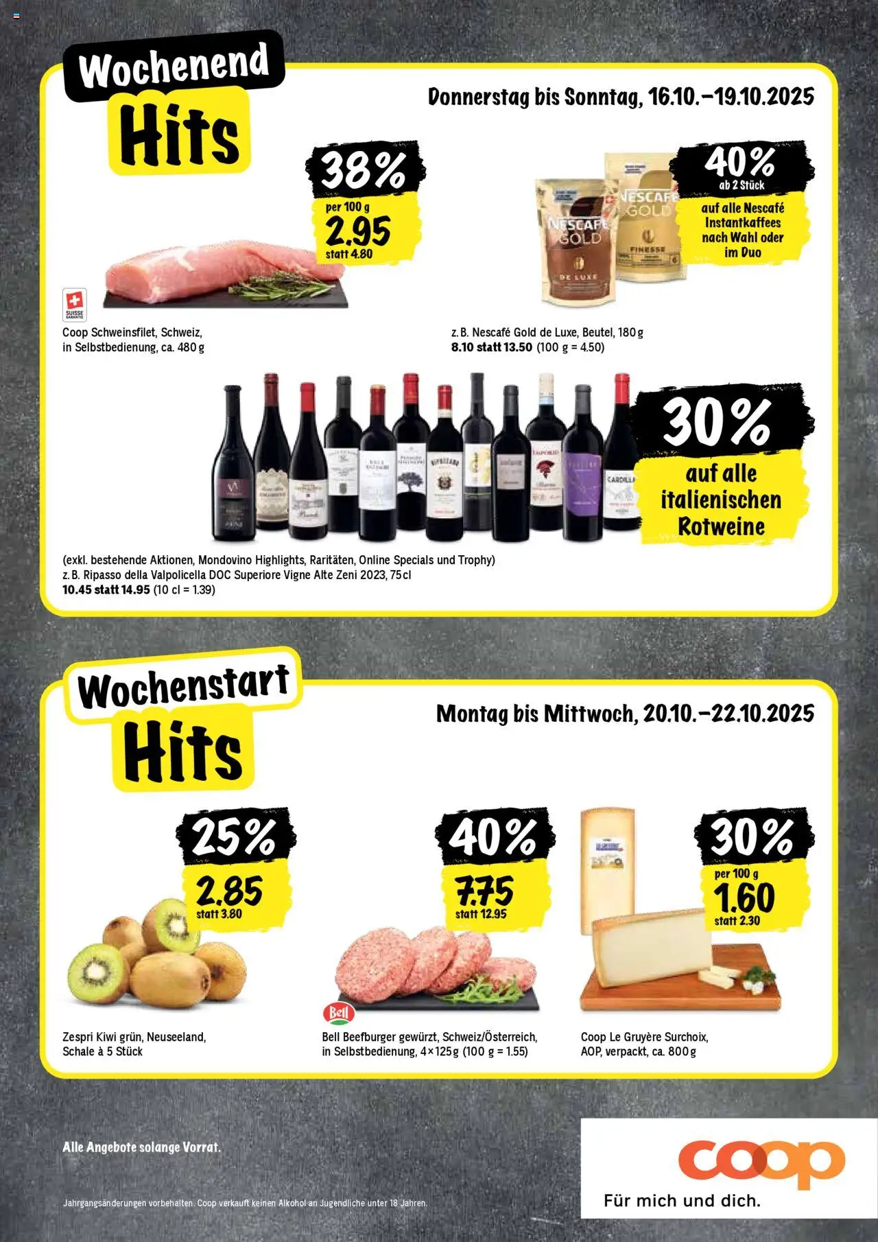 Coop Aktionen – gültig ab 16.10.2025 | Seite: 20 | Produkte: Burger, Kiwi