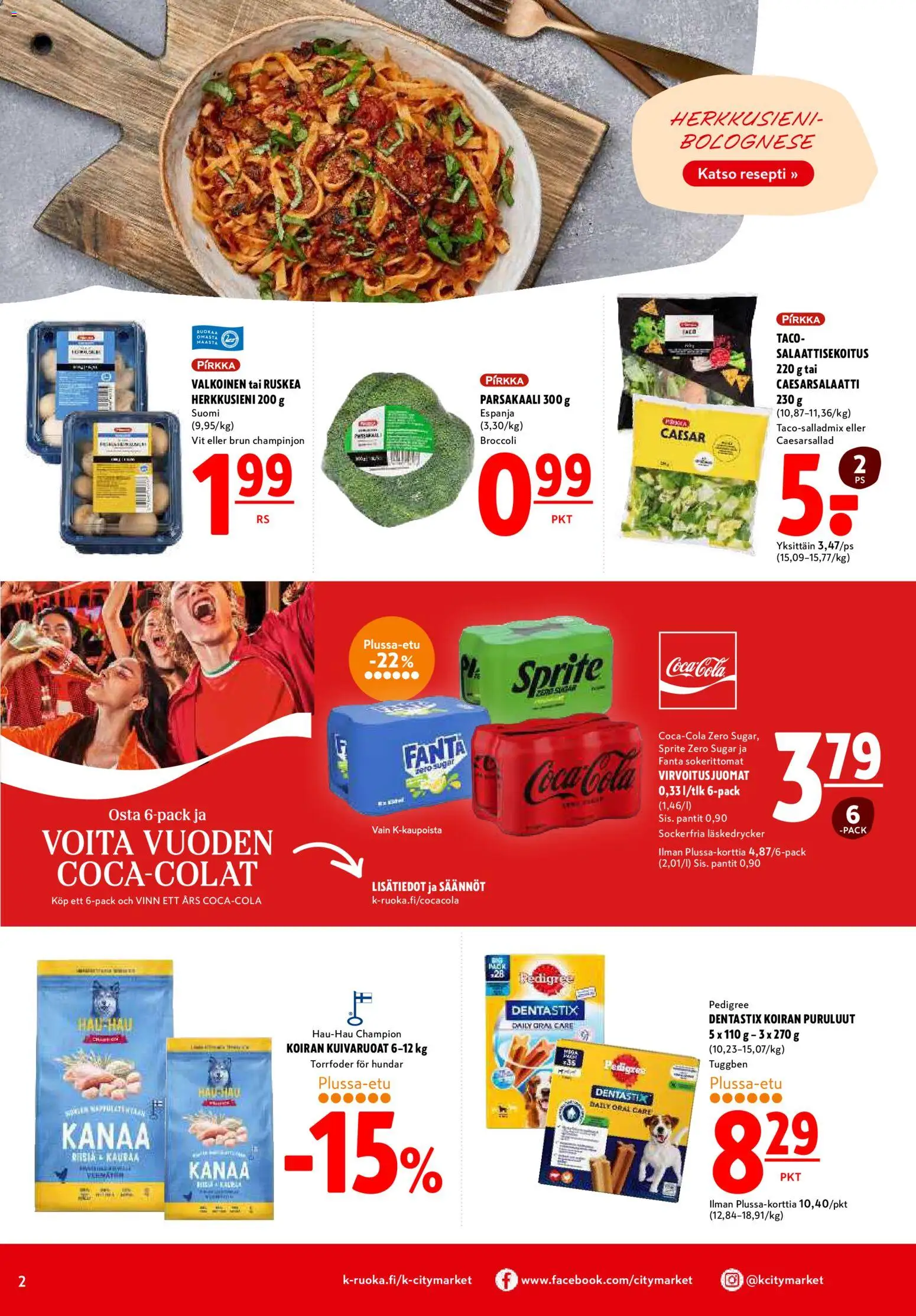 K-Citymarket tarjoukset – voimassa 02.03.2026 alkaen | Sivu: 2 | Tuotteet: Virvoitusjuomat, Parsakaali, Sprite, Fanta