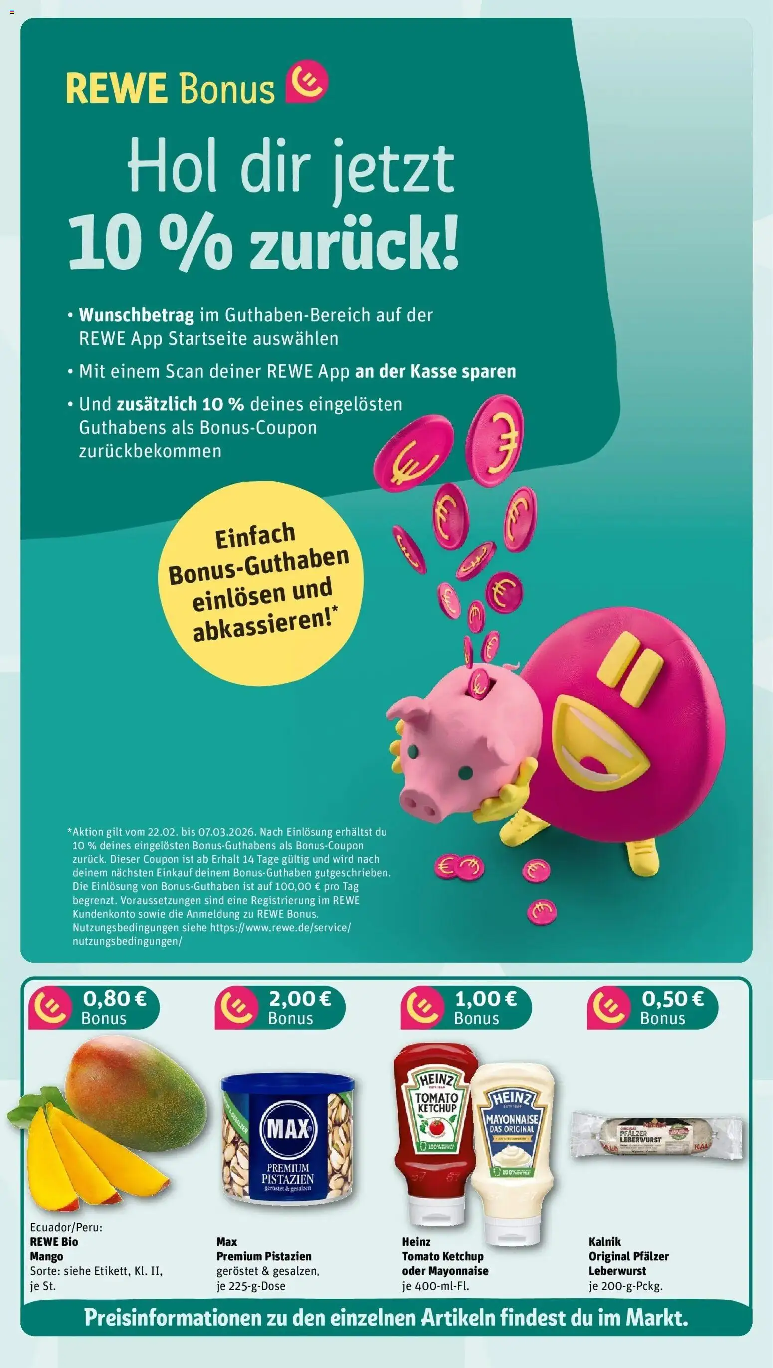 Rewe prospekt Blankenfelde-Mahlow	 – gültig ab 22.02.2026 | Seite: 3 | Produkte: Pistazien, Mayonnaise, Mango, Ketchup