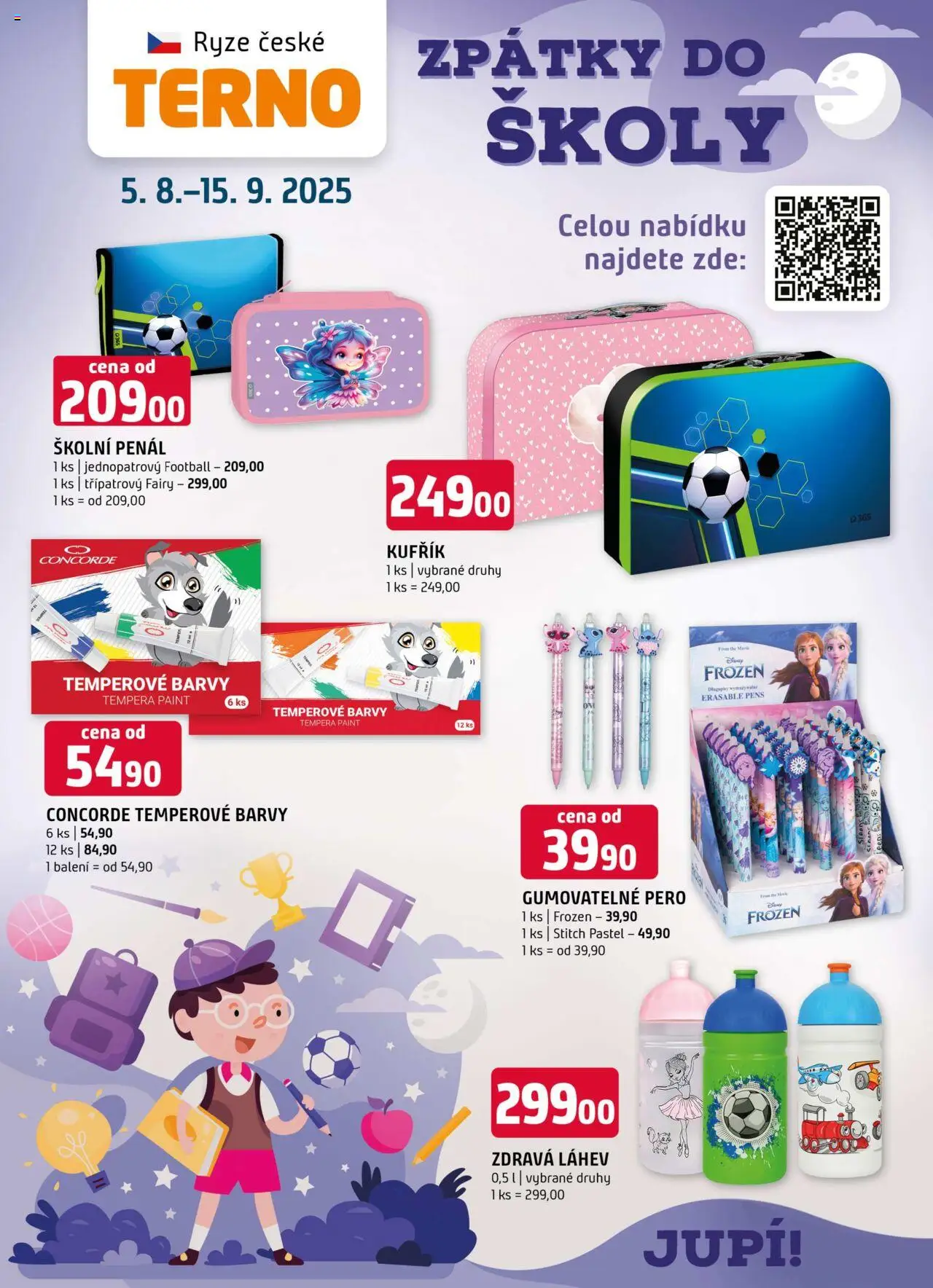 Terno leták - Český Krumlov, Jihlava, Prachatice, Strakonice, Tábor, Zlín od 20.08.2025 | Strana: 16 | Produkty: Penál, Kufřík, Láhev, Stitch