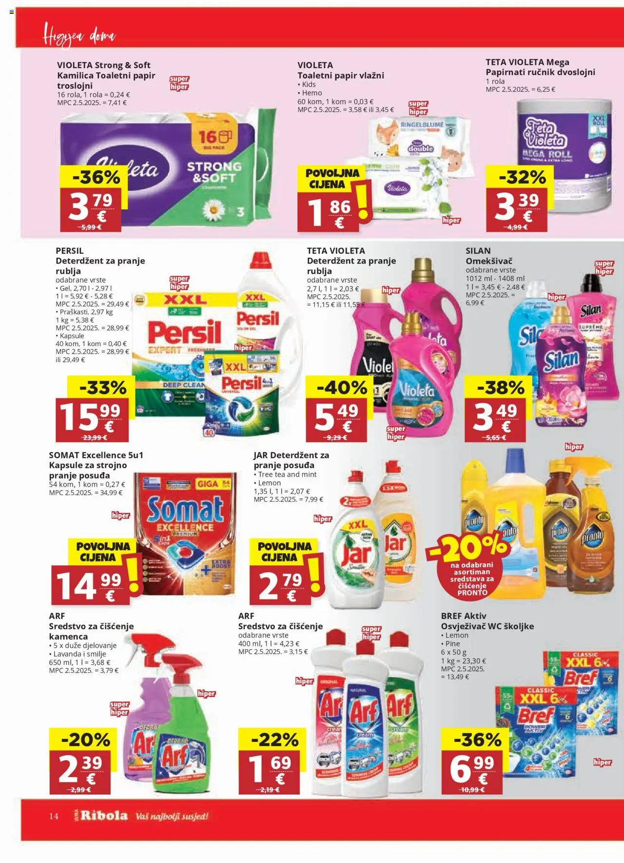 Ultra Gros katalog | vrijedi od 15.10.2025 | Stranica: 14 | Proizvodi: Omekšivač, Osvježivač wc školjke, Ručnik, Violeta