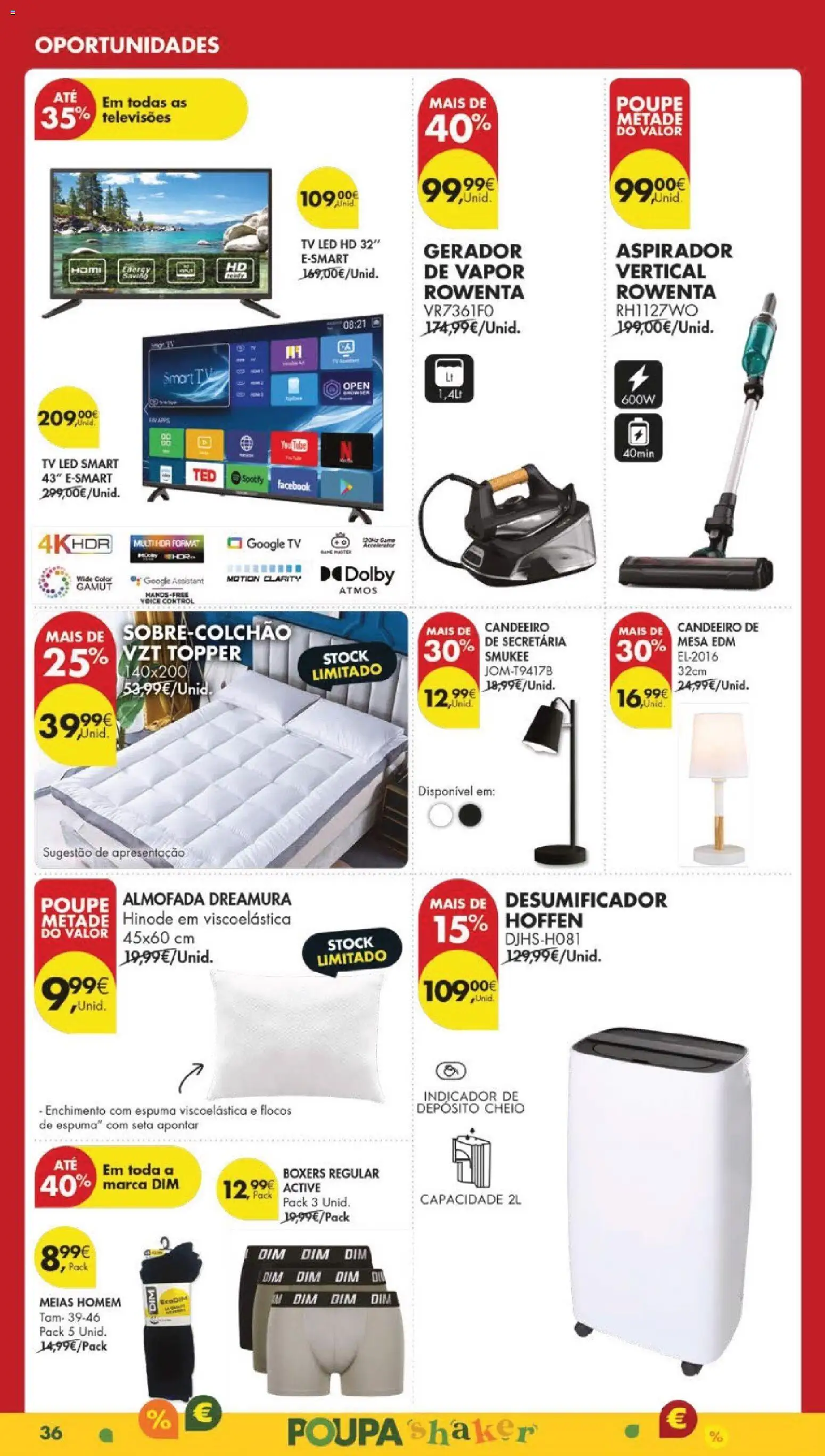 Pingo Doce folheto │ válido de 24.02.2026 | Página: 38 | Produtos: Tv led, Aspirador, Mesa, Flocos