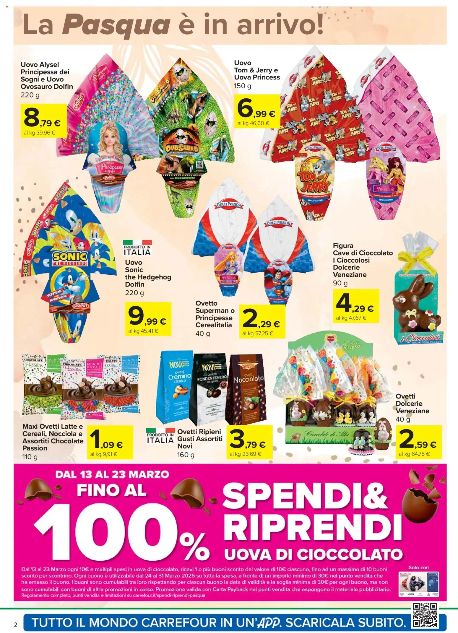 Volantino Carrefour del 12.03.2026 | Pagina: 2 | Prodotti: Cioccolato, Latte, Data, The