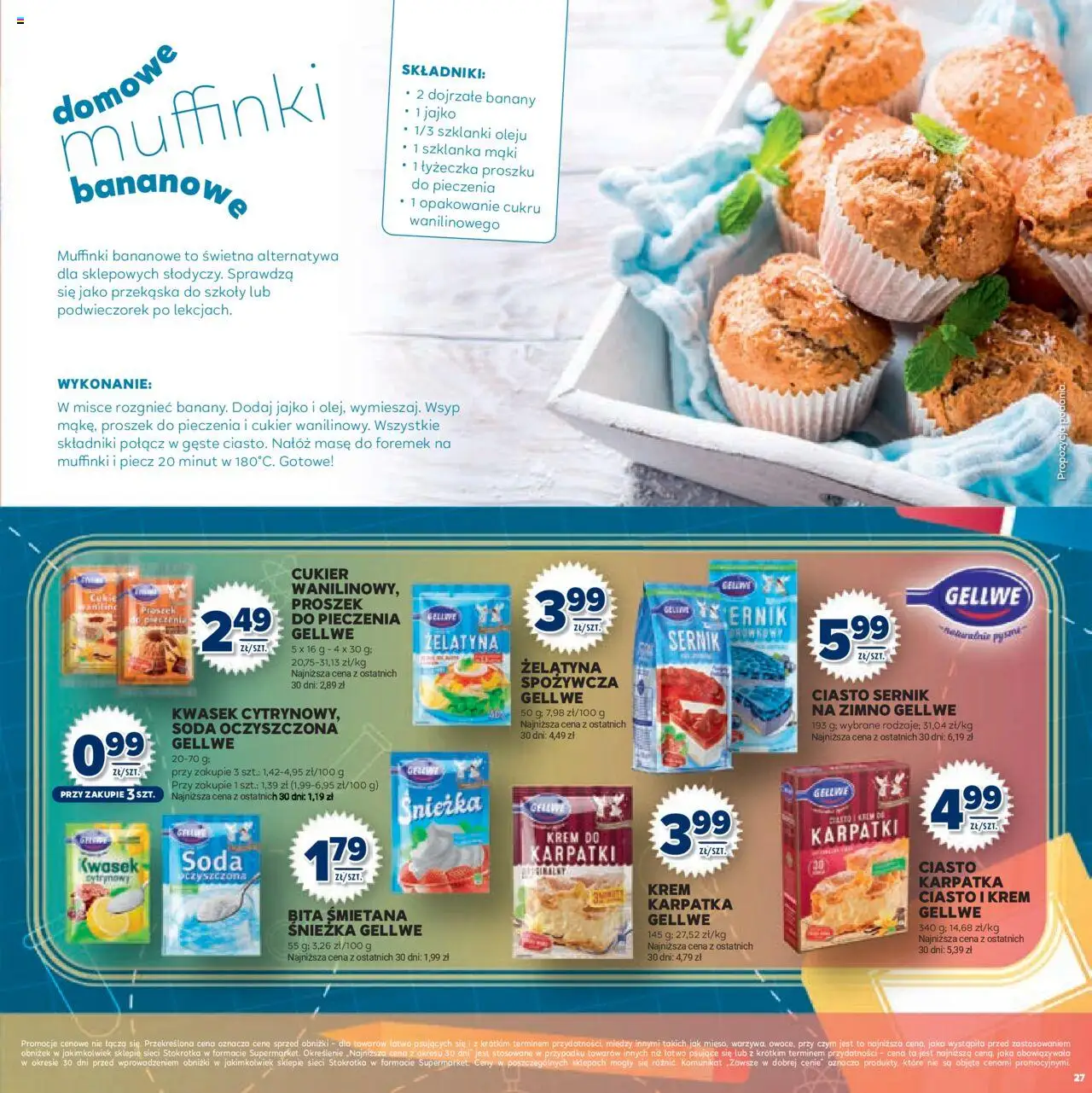 Stokrotka Gazetka - Witaj Szkoło od 13.08.2025 | Strona: 27 | Produkty: Żelatyna, Ciasto, Krem, Cukier