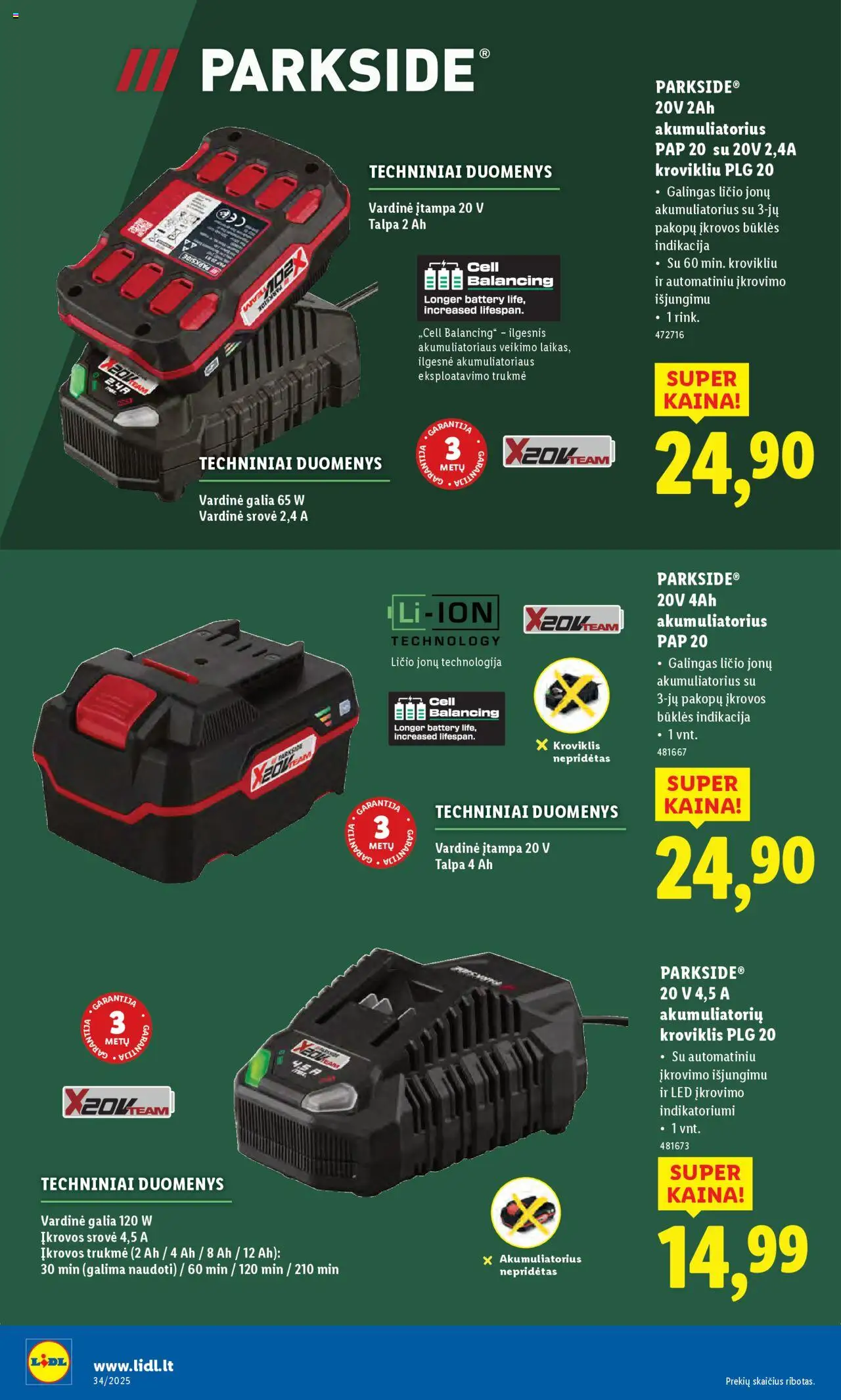 LIDL - Leidinys - Ne maisto prekių pasiūlymai│galioja nuo 18.08.2025 | Puslapis: 8 | Prekių: Akumuliatorius