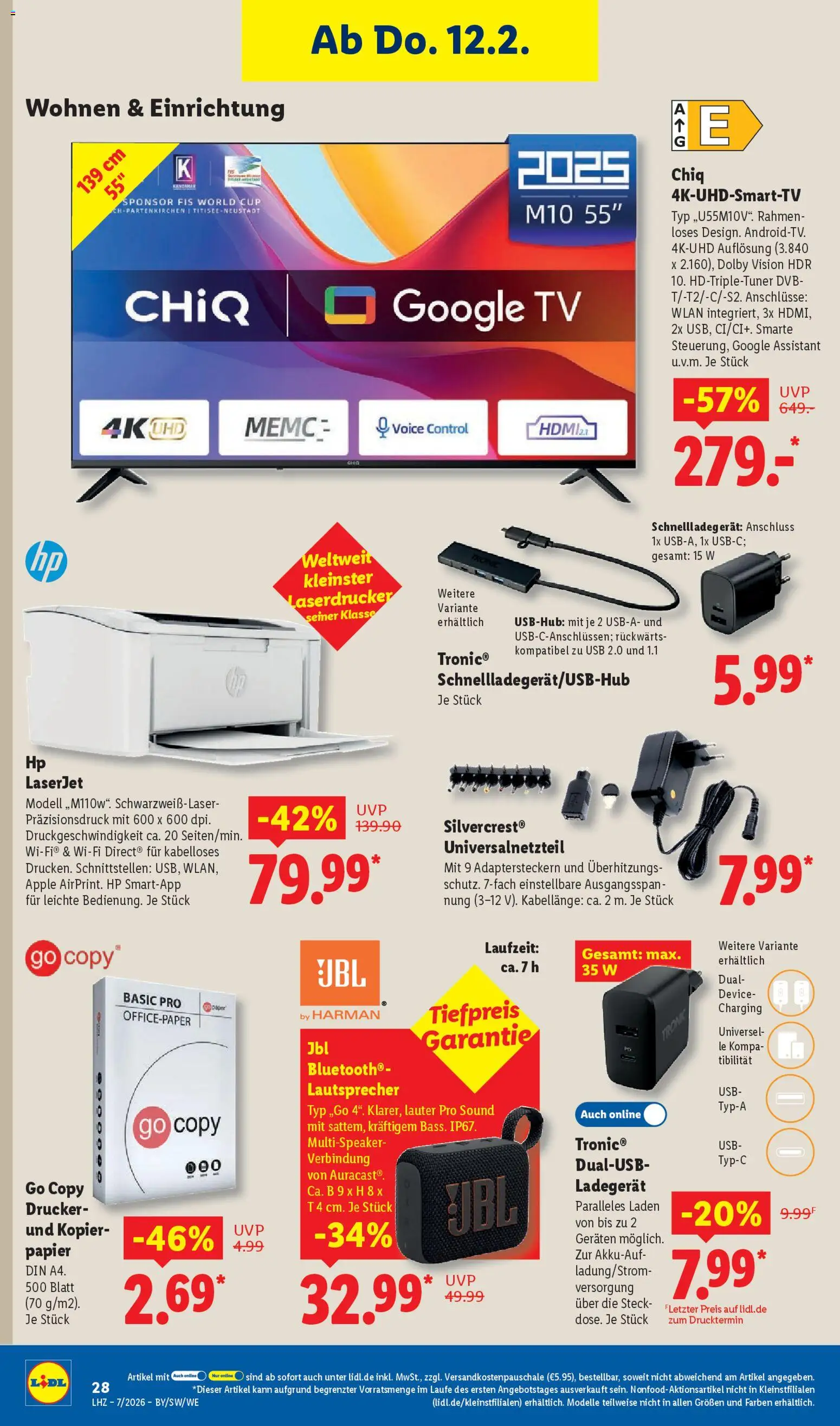 Lidl Prospekt Nagold – gültig ab 09.02.2026 | Seite: 46 | Produkte: Lautsprecher, USB, Apple, Ladegerät