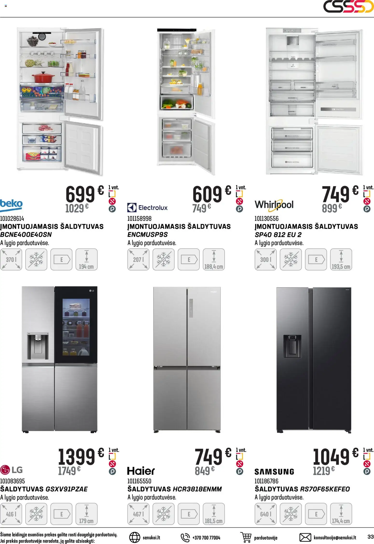 Senukai akcijos nuo 03.12.2025 | Puslapis: 33 | Prekių: Šaldytuvas