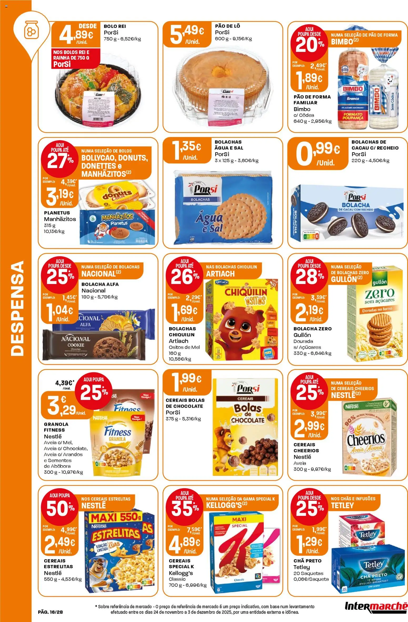 Intermarché folheto │ válido de 02.01.2026 | Página: 16 | Produtos: Dourada, Bolachas, Pão, Chocolate