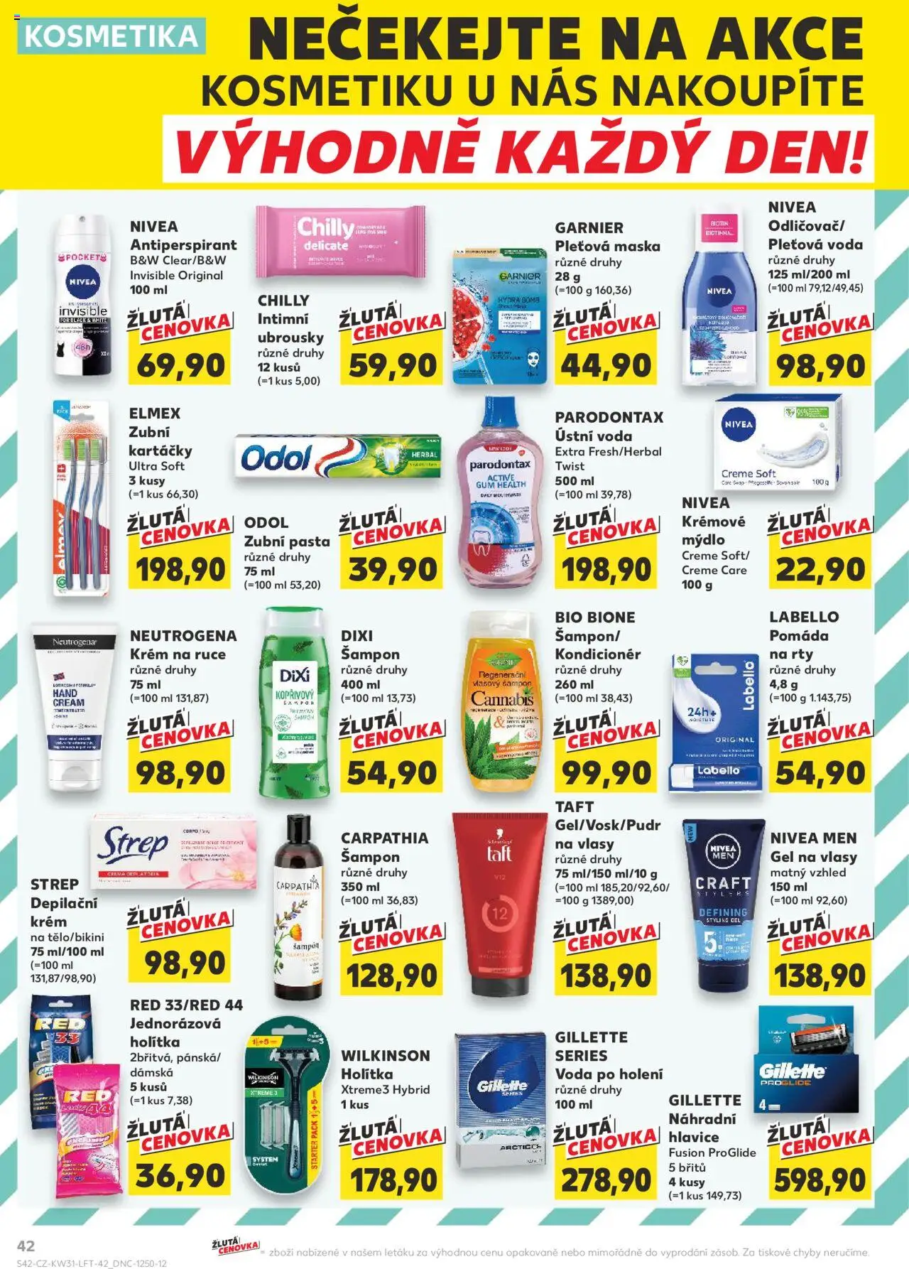 Kaufland leták - Liberec od 30.07.2025 | Strana: 42 | Produkty: Pleťová maska, Makeup, Ubrousky, Šampon