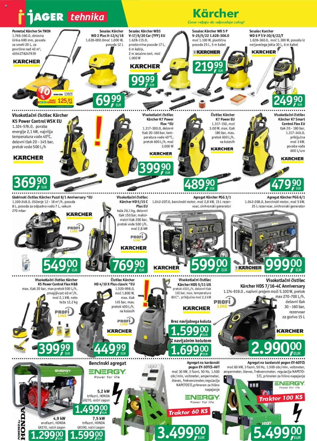 Novi Jager katalog ponudbe – veljaven od 22.10.2025 | Stran: 6 | Izdelki: Kabel, Teza, Sesalec, Generator