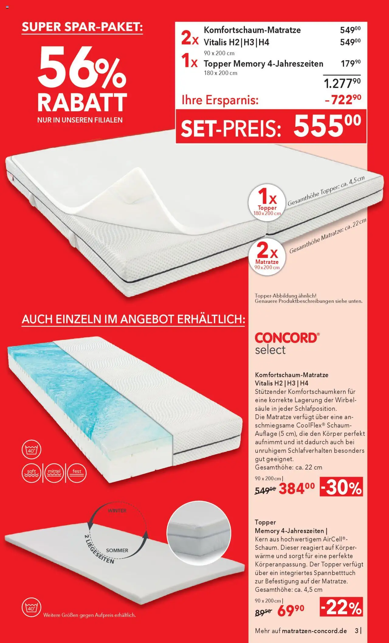 Matratzen Concord Prospekt 	 - gültig ab dem 30.07.2025 | Seite: 3 | Produkte: Matratze, Topper
