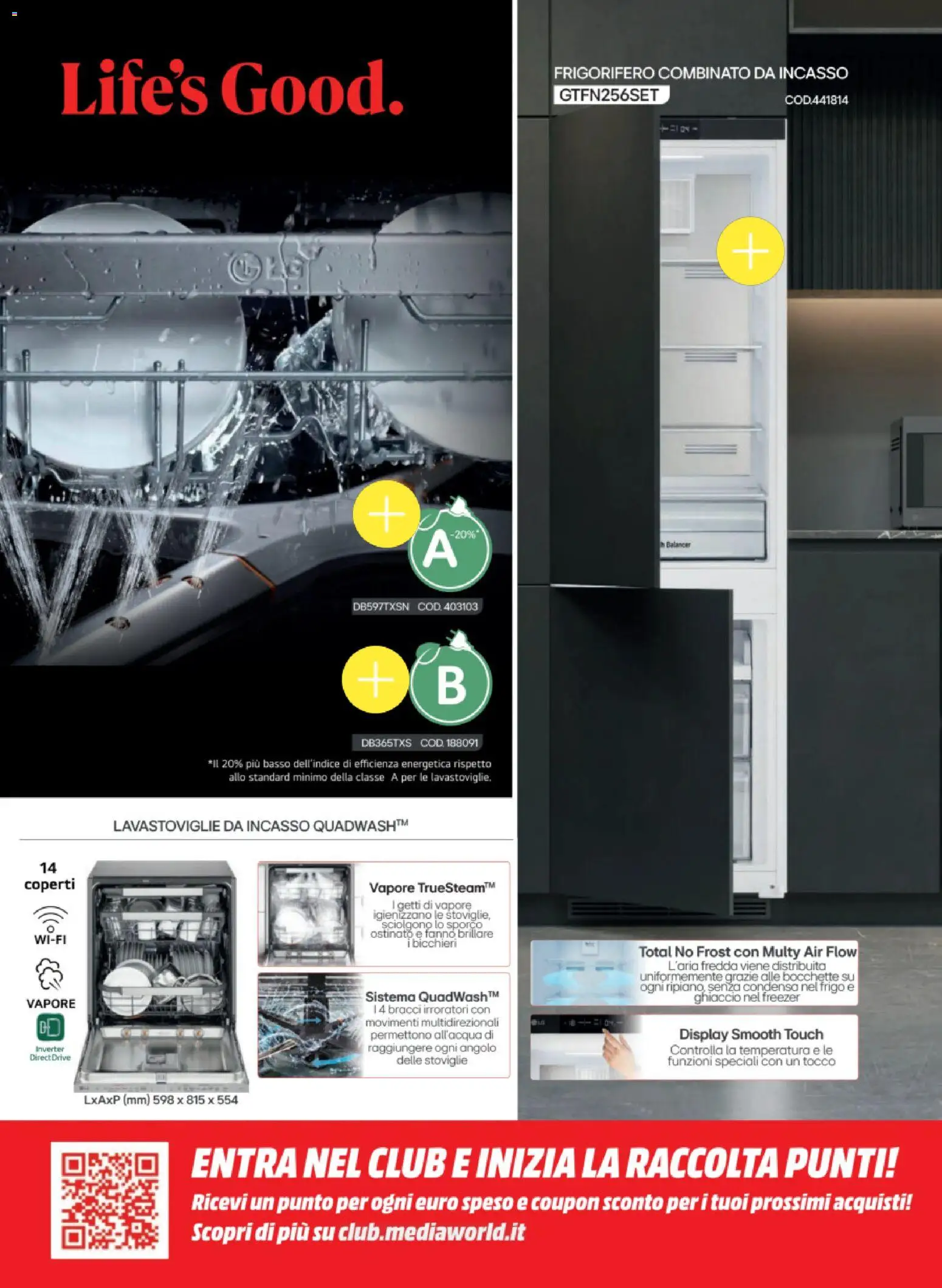 Volantino Media World del 25.11.2025 | Pagina: 56 | Prodotti: Freezer, Lavastoviglie, Frigorifero, Frigorifero combinato