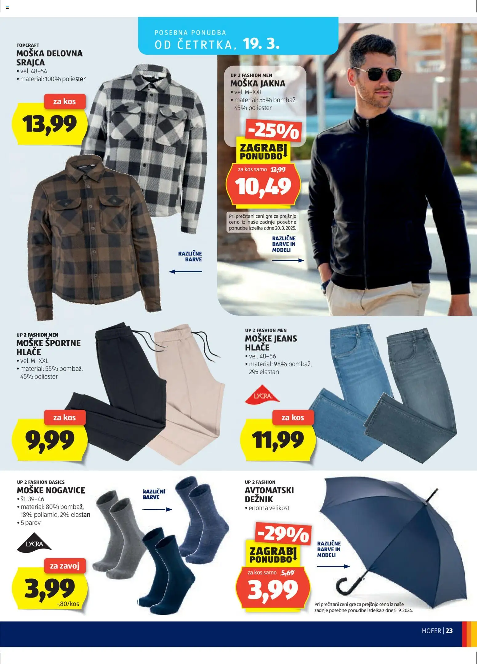 Hofer SI katalog | vrijedi od 11.03.2026 | Stranica: 23 | Proizvodi: Jakna, Hlače