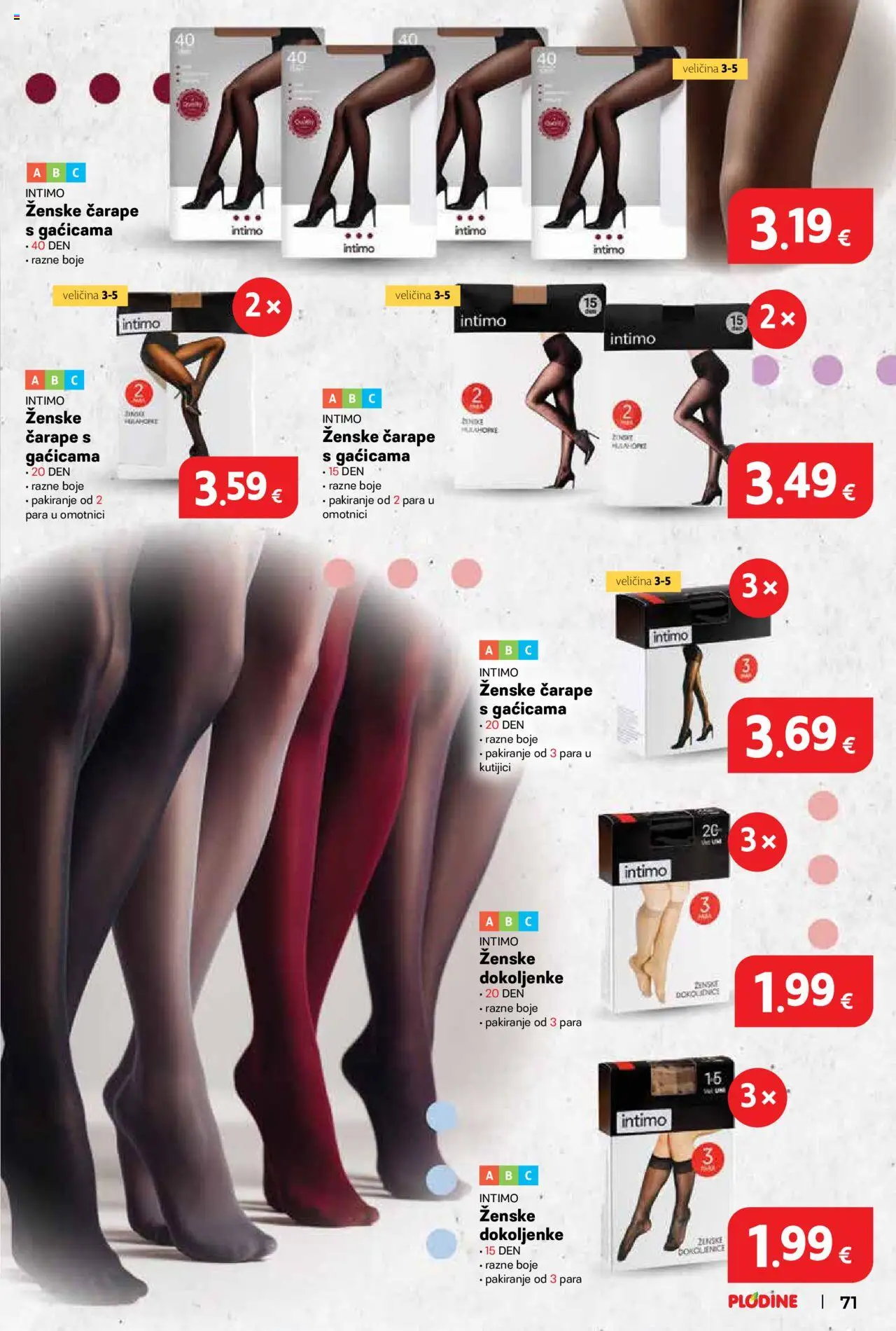 Plodine katalog | vrijedi od 22.10.2025 | Stranica: 71 | Proizvodi: Čarape, Hulahopke