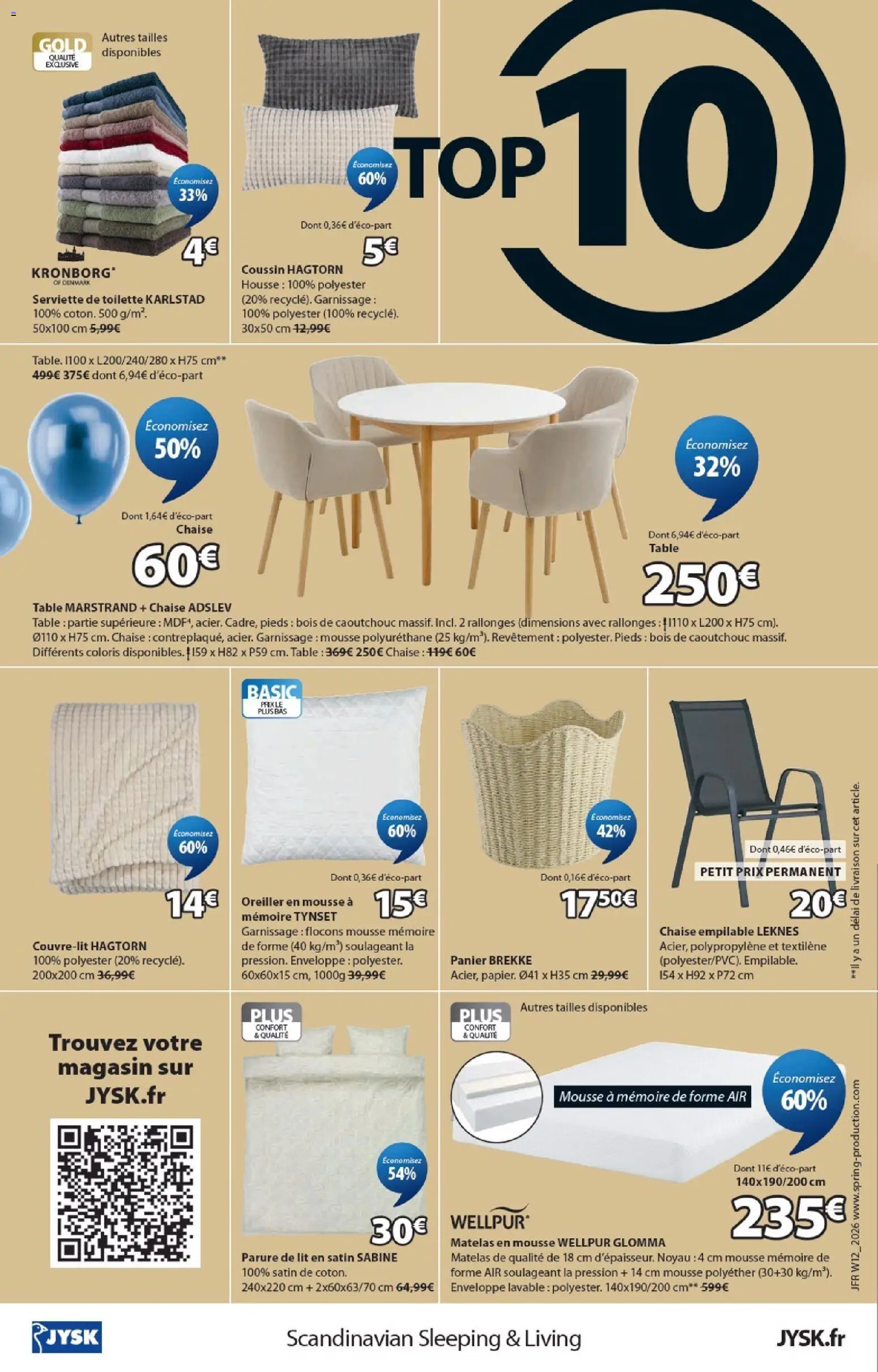 {H1} | Page: 16 | Produits: Enveloppe, Matelas, Table, Chaise