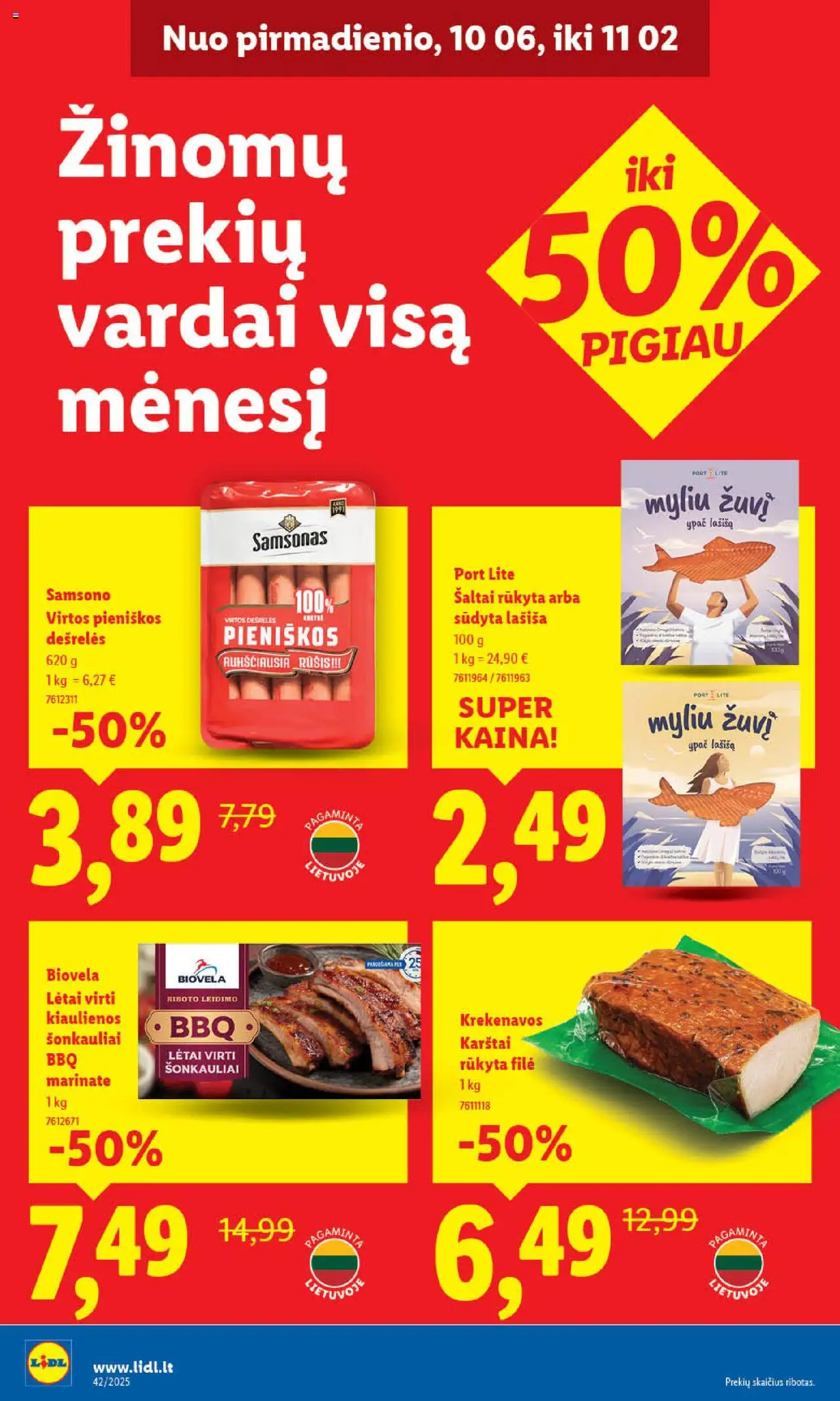 LIDL akcijos nuo 16.10.2025 | Puslapis: 34 | Prekių: Kiaulienos, Dešrelės