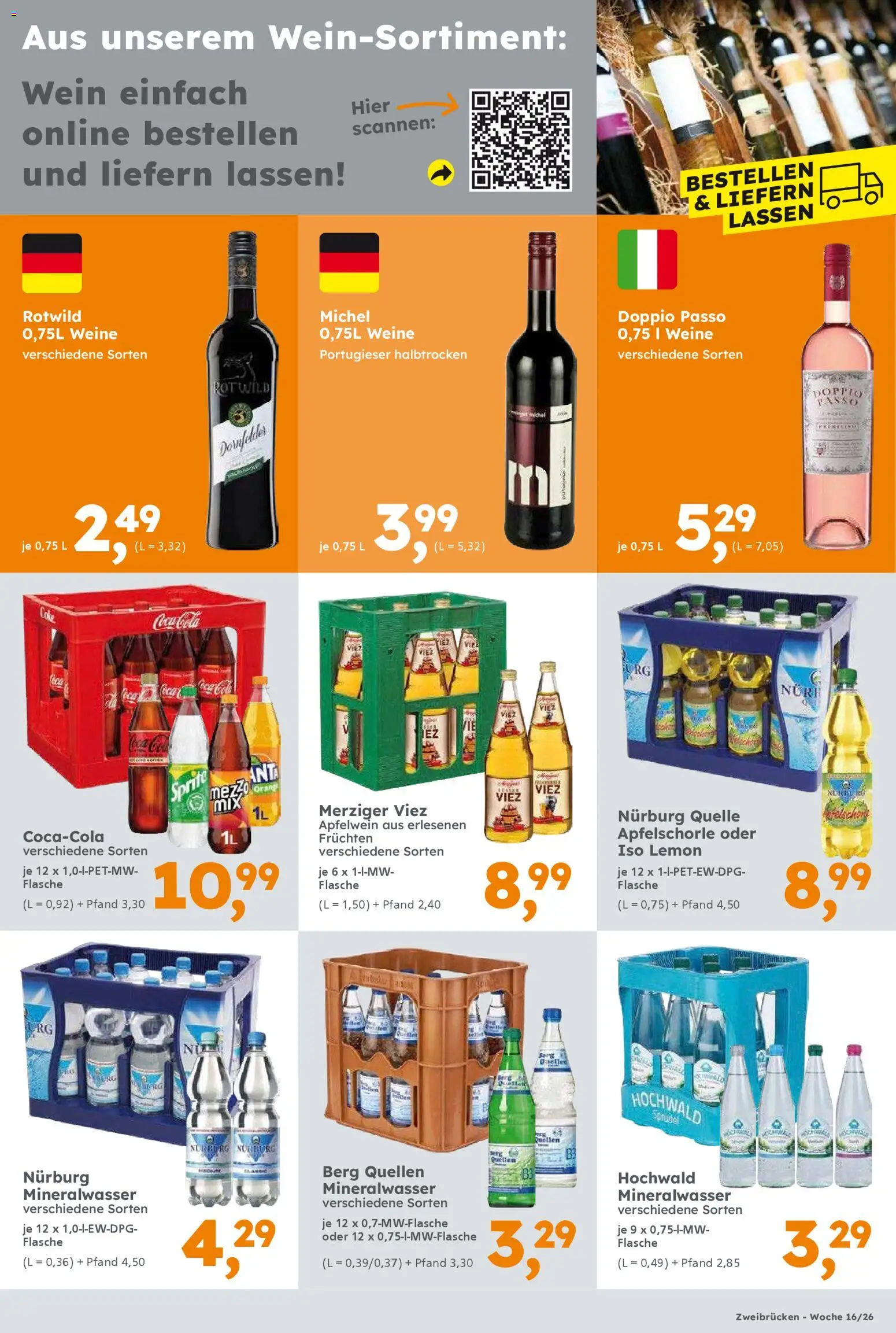 Globus Baumarkt Prospekt Zweibrücken	 – gültig ab 13.04.2026 | Seite: 17 | Produkte: Coca cola, Cola, Mineralwasser, Doppio Passo