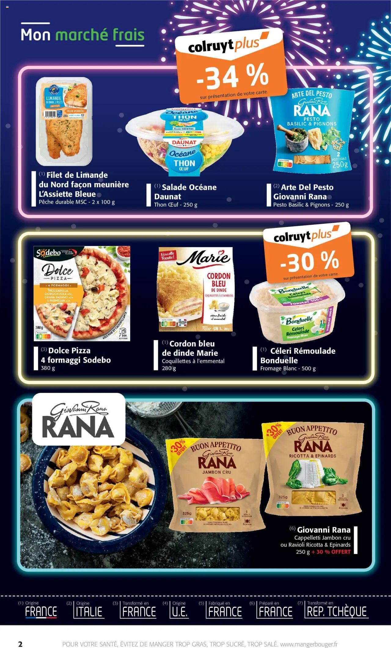 {H1} | Page: 2 | Produits: Jambon Cru, Crème fraiche, Cordon bleu, Ricotta
