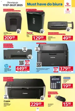 Selgros cash&carry Gazetka - Hot Summer od 17.07.2025 | Strona: 17 | Produkty: Drukarka, Kalkulator, Niszczarka, Pendrive