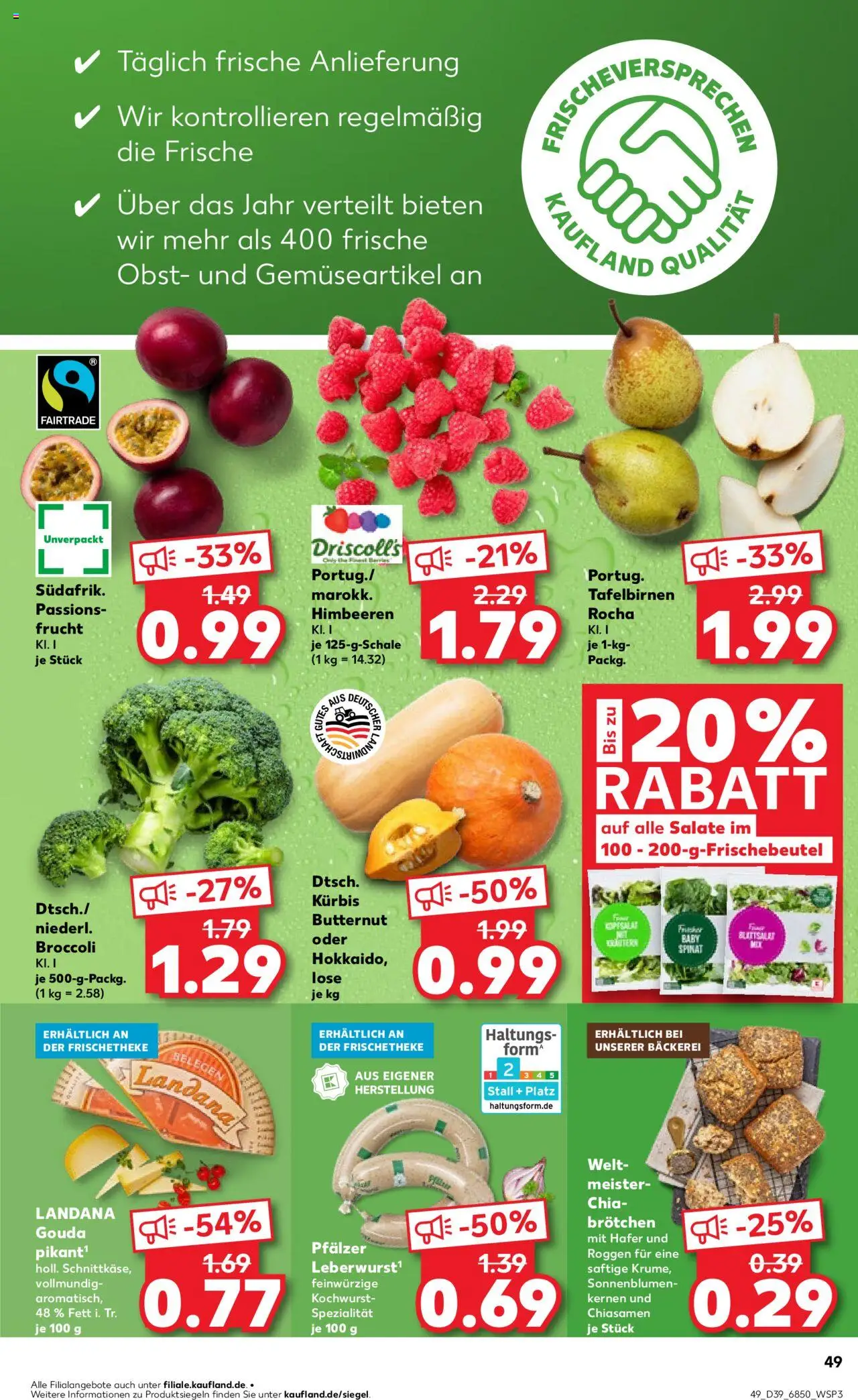 Kaufland prospekt Speyer	 – gültig ab 25.09.2025 | Seite: 49 | Produkte: Himbeeren, Gouda, Obst, Kürbis