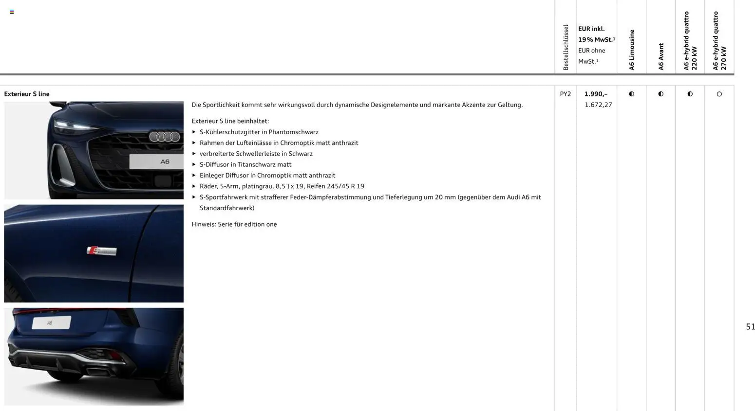 Audi A6 – gültig ab 28.10.2025 | Seite: 51