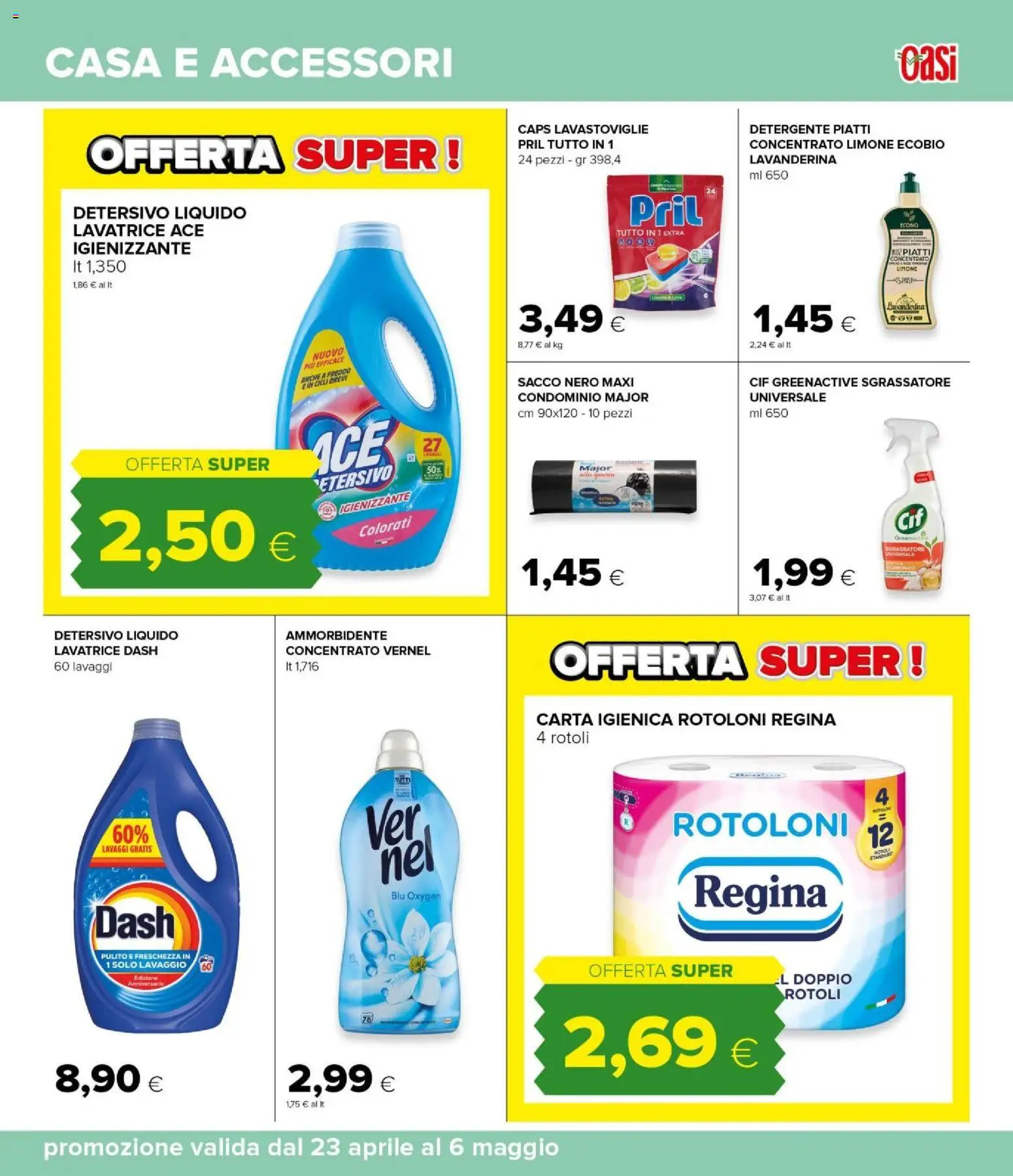Volantino Oasi del 23.04.2026 | Pagina: 37 | Prodotti: Carta igienica, Ammorbidente, Limone, Lavastoviglie