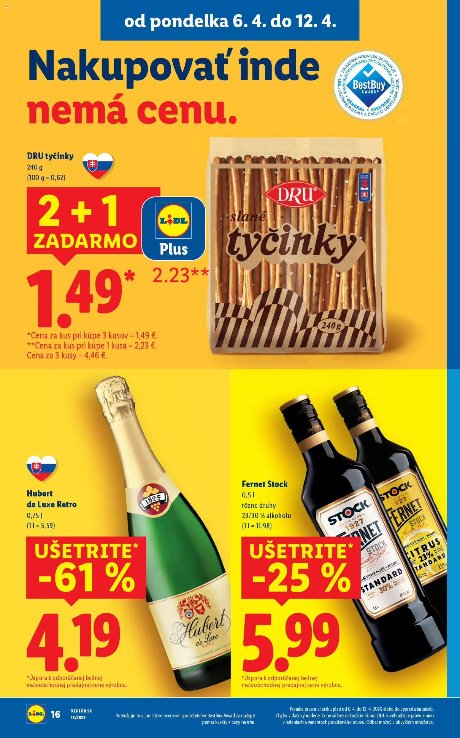 Nové Lidl akcie – leták je platný od 06.04.2026 | Strana: 18 | Produkty: Božkov, Fernet, Fernet Stock, Hubert de Luxe