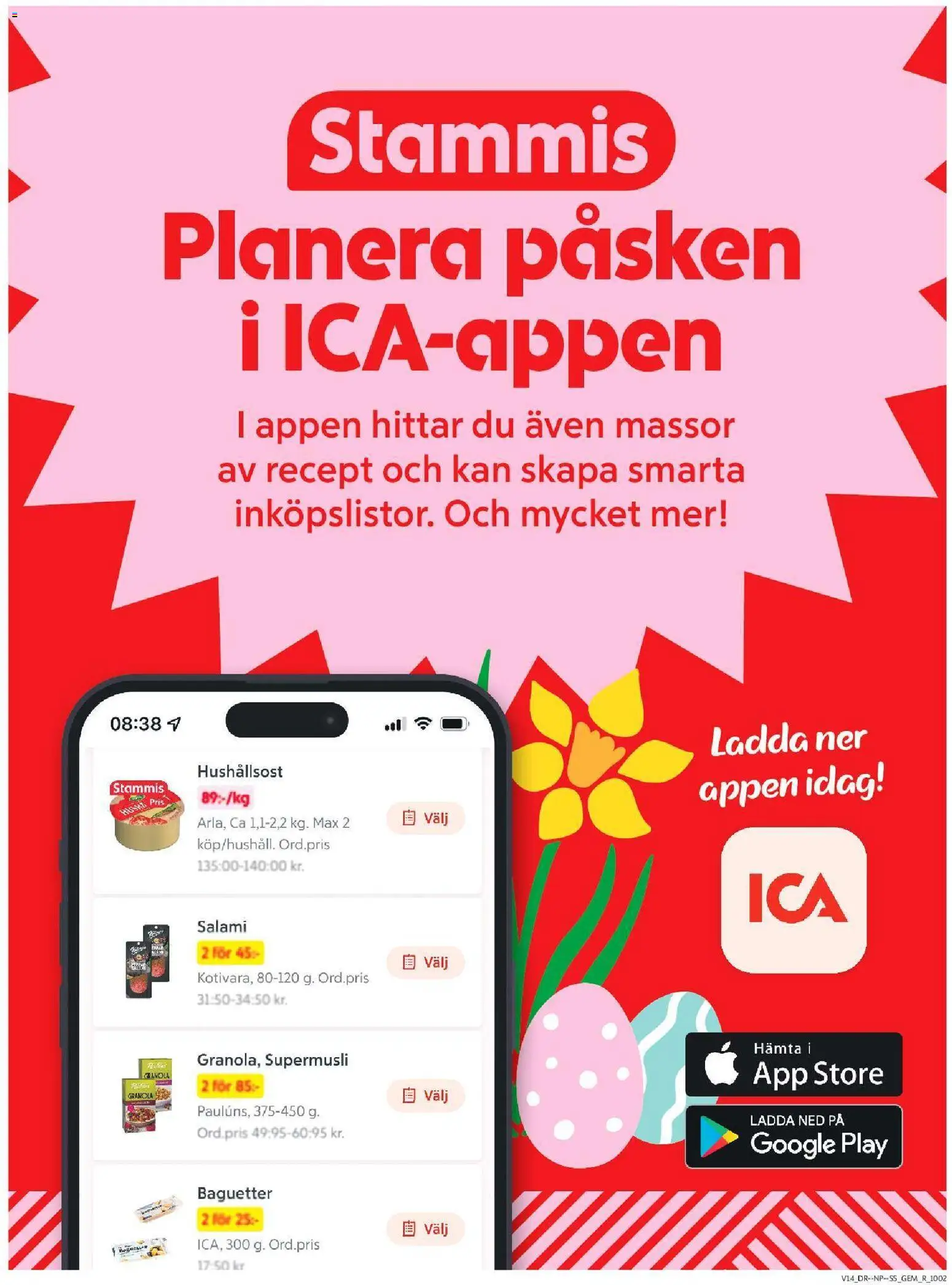 ICA Supermarket reklamblad aktuell från 30.03.2026 | Sida: 7 | Produkter: Hushållsost, Salami, Granola