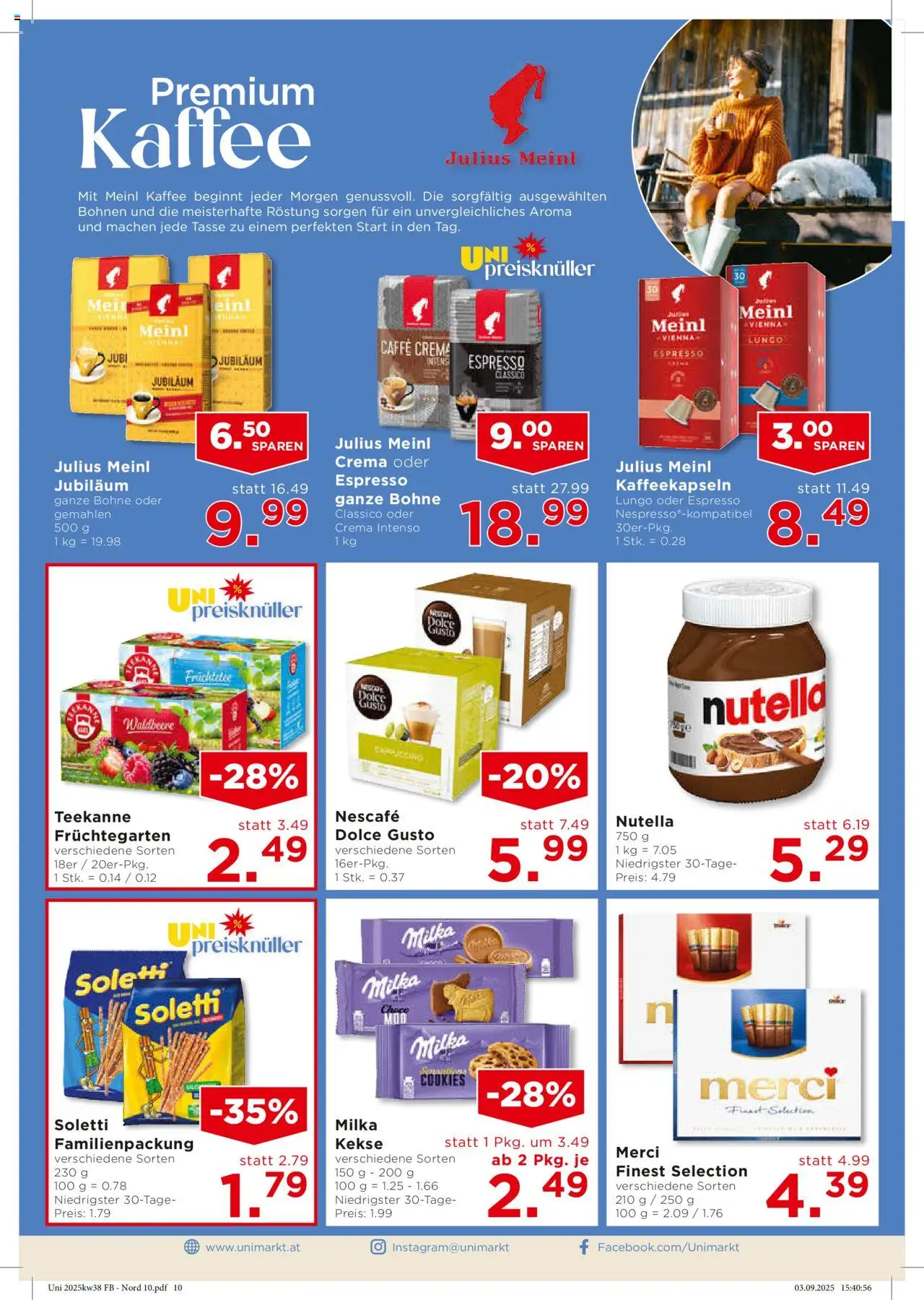 Unimarkt Nord gültig ab 17.09.2025 | Seite: 12 | Produkte: Kekse, Kaffee