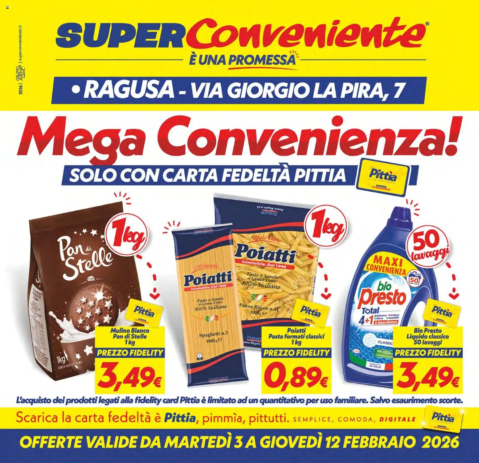 Volantino SuperConveniente del 03.02.2026 | Pagina: 1 | Prodotti: Smacchiatore, Olio, Pasta, Penne