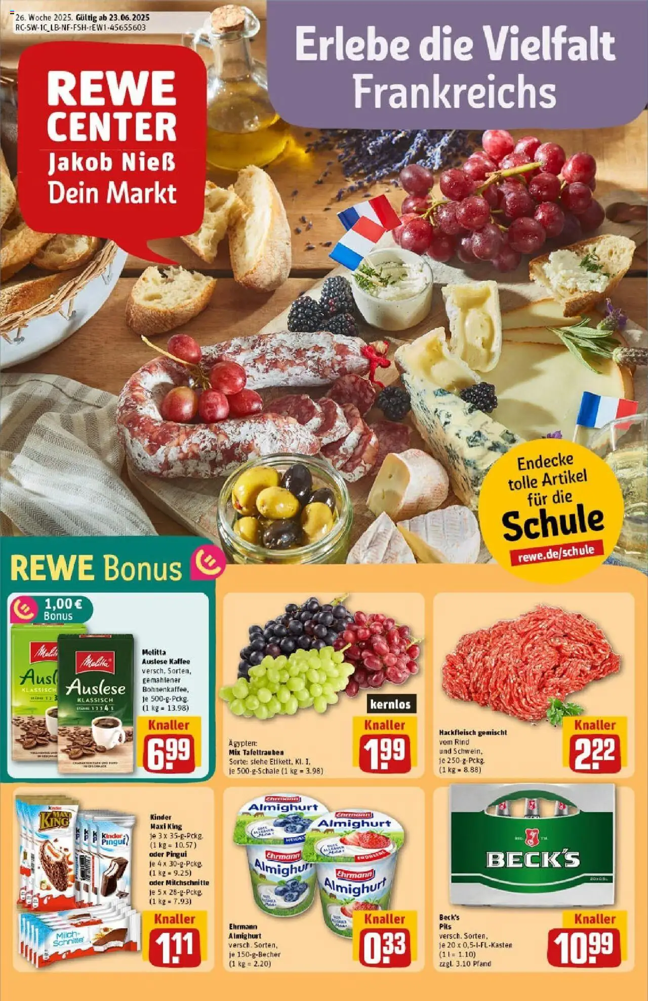 Rewe prospekt Heidenheim	 - gültig ab dem 22.06.2025 | Seite: 1 | Produkte: Melitta, Ehrmann almighurt, Pils, Hackfleisch