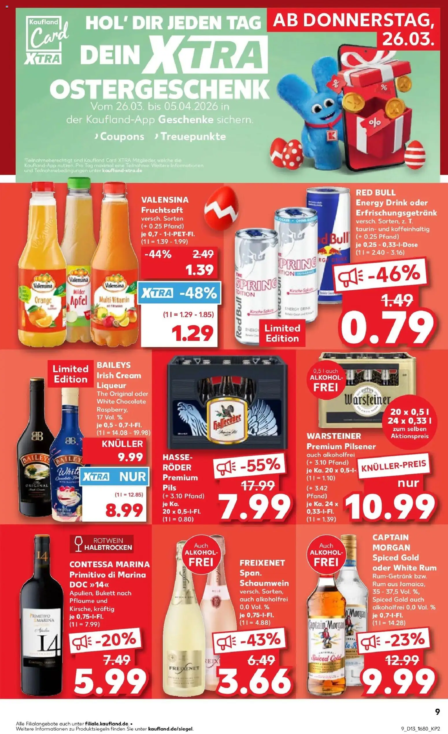 Kaufland Prospekt Albstadt	 – gültig ab 26.03.2026 | Seite: 9 | Produkte: Energy, Rotwein, Warsteiner, Captain morgan