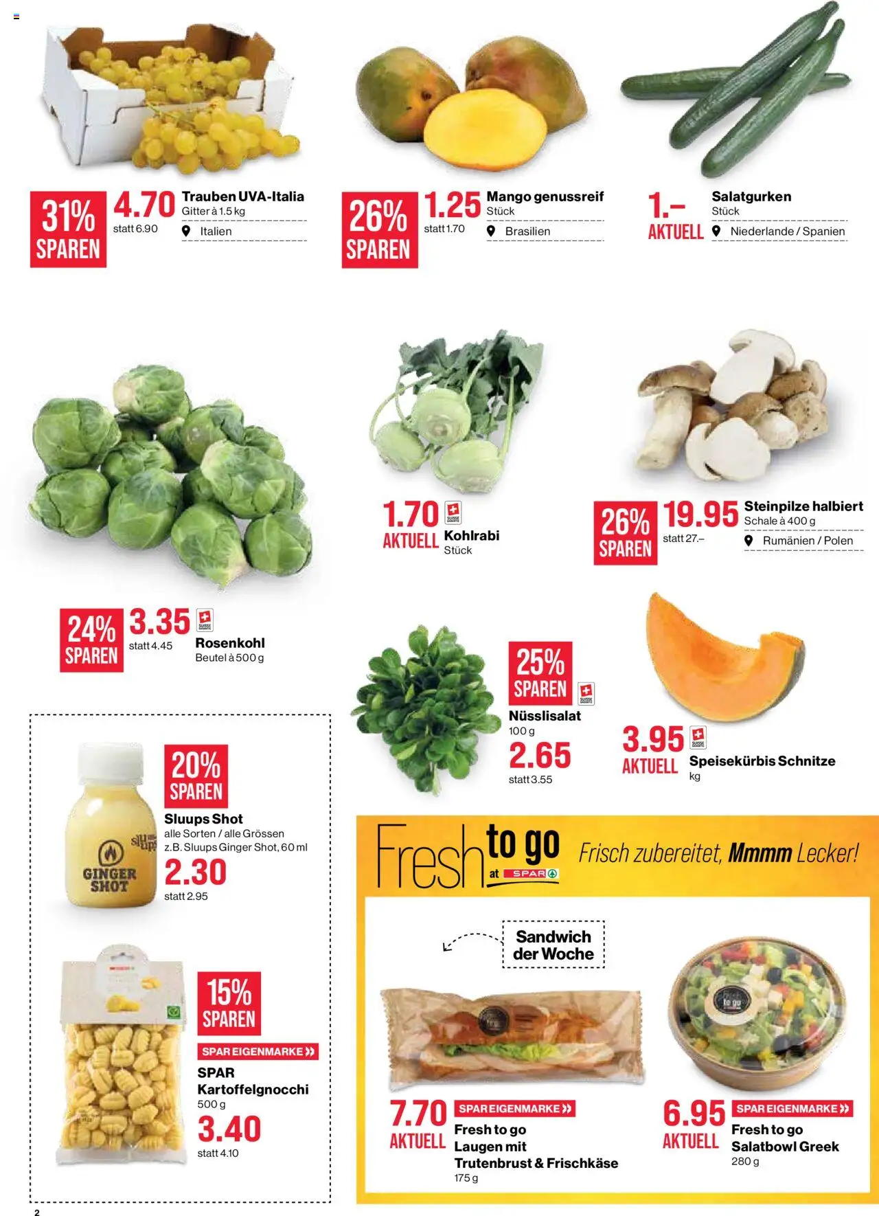 SPAR Aktionen – gültig ab 09.10.2025 | Seite: 2 | Produkte: Gitter, Mango