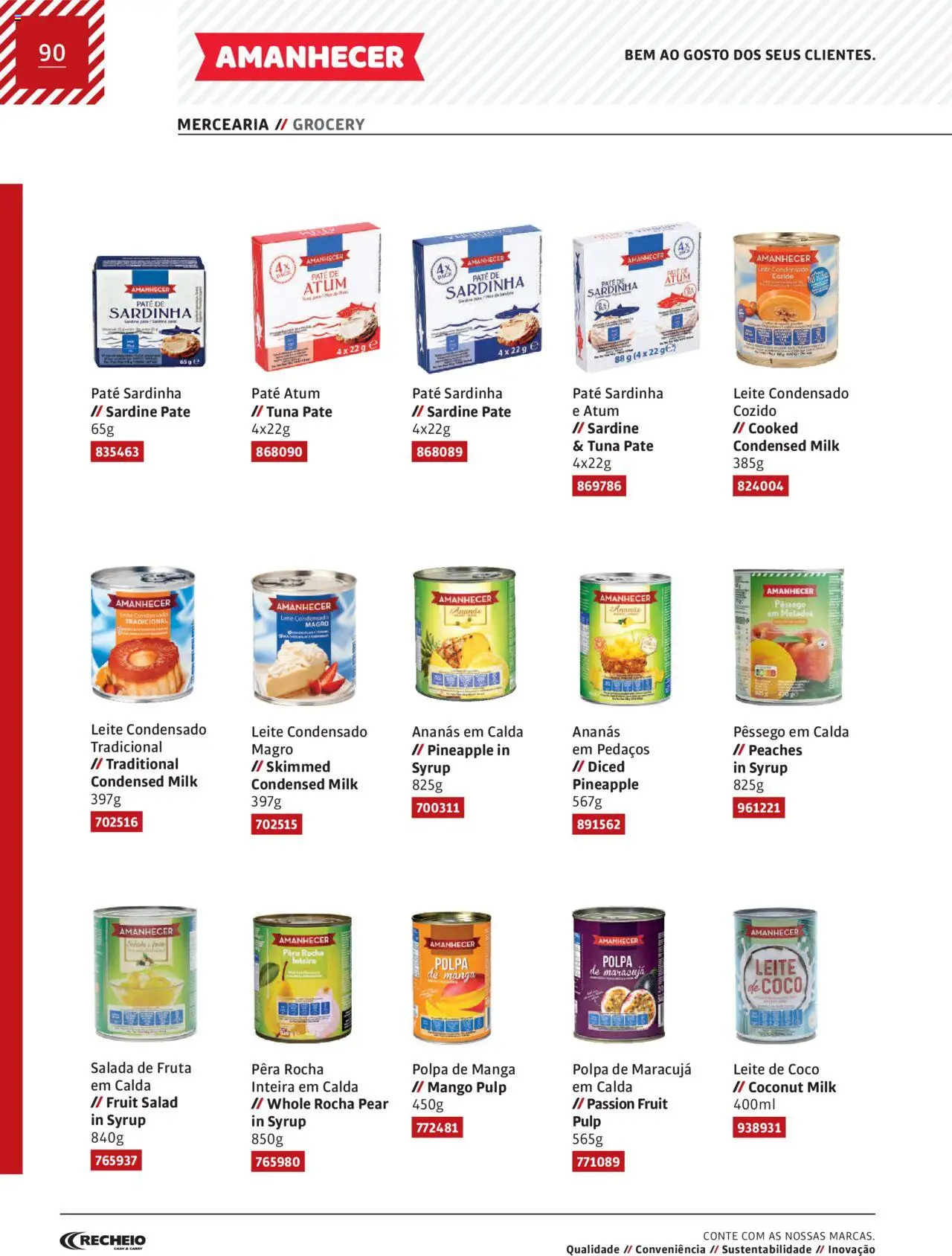 Recheio AS NOSSAS MARCAS │ válido de 19.12.2023 | Página: 90 | Produtos: Atum, Leite condensado, Leite, Salada