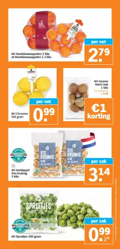 AH Groene kiwi's bak 1 kilo, Pack of green kiwis. De actieprijs is 3.99 - Voorbeeld van een folder van Albert Heijn, geldig van 02.02.2026 | Pagina: 8