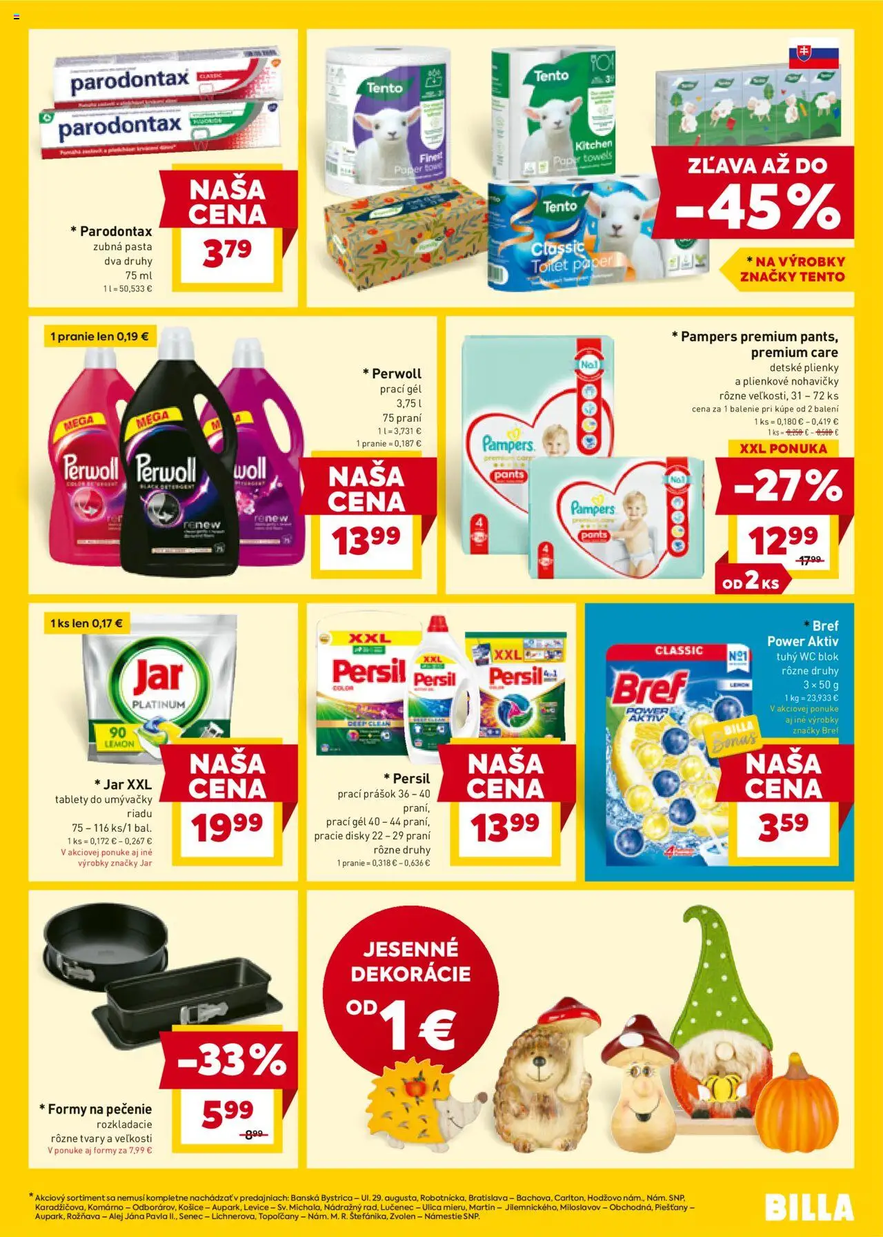 Nové Billa akcie – leták je platný od 10.09.2025 | Strana: 19 | Produkty: Perwoll, Prací prášok, Nohavičky, Jar