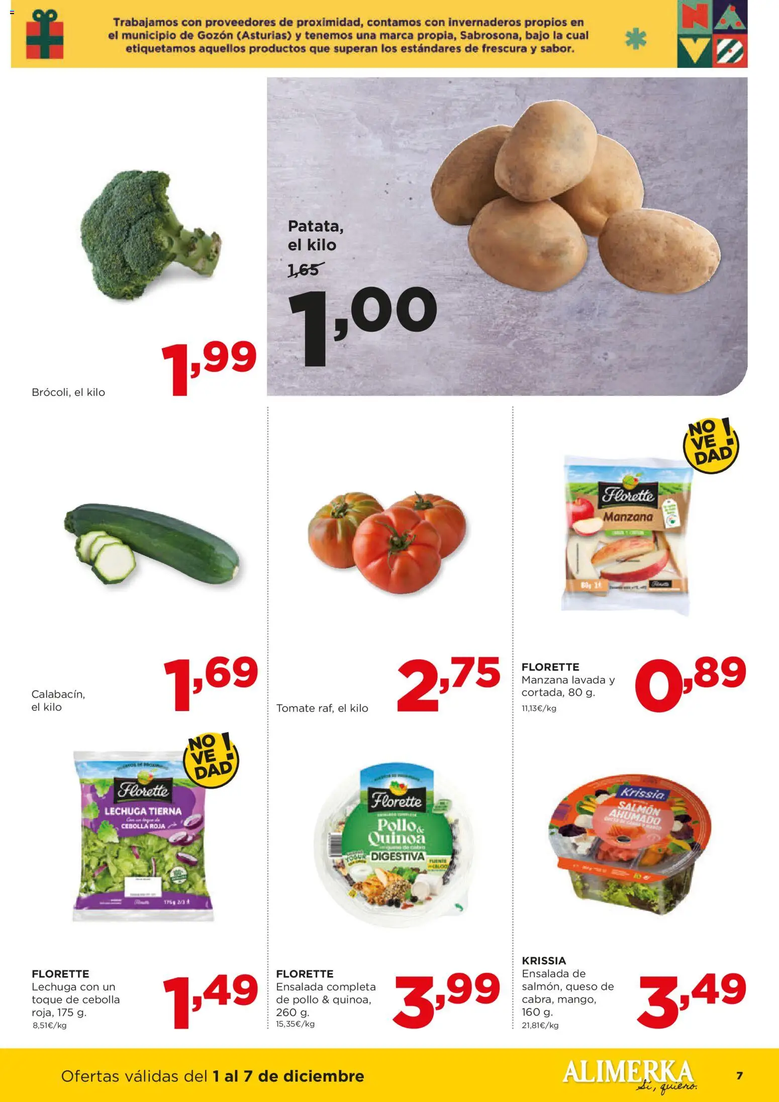 Alimerka folleto Asturias │ válido desde el 01.12.2025 | Página: 7 | Productos: Queso, Manzana, Ensalada, Παγωμένο τσάι