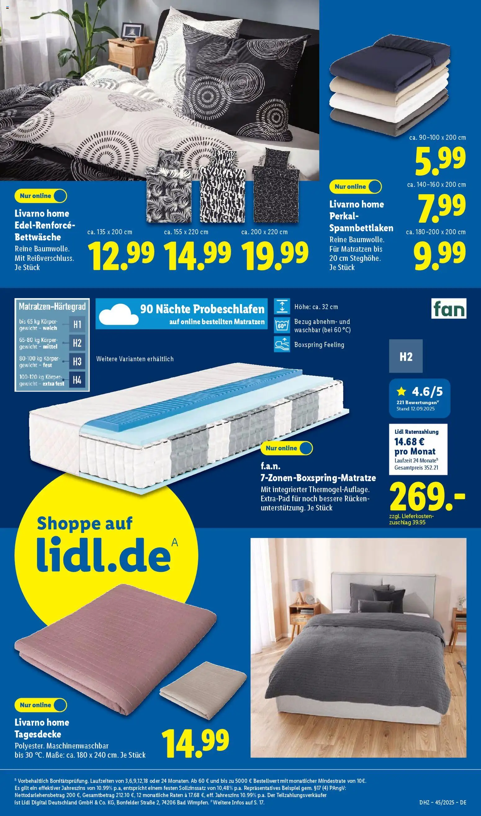 Lidl Prospekt Holzminden – gültig ab 03.11.2025 | Seite: 7 | Produkte: Gewicht, Tagesdecke, Bettwäsche, Bad