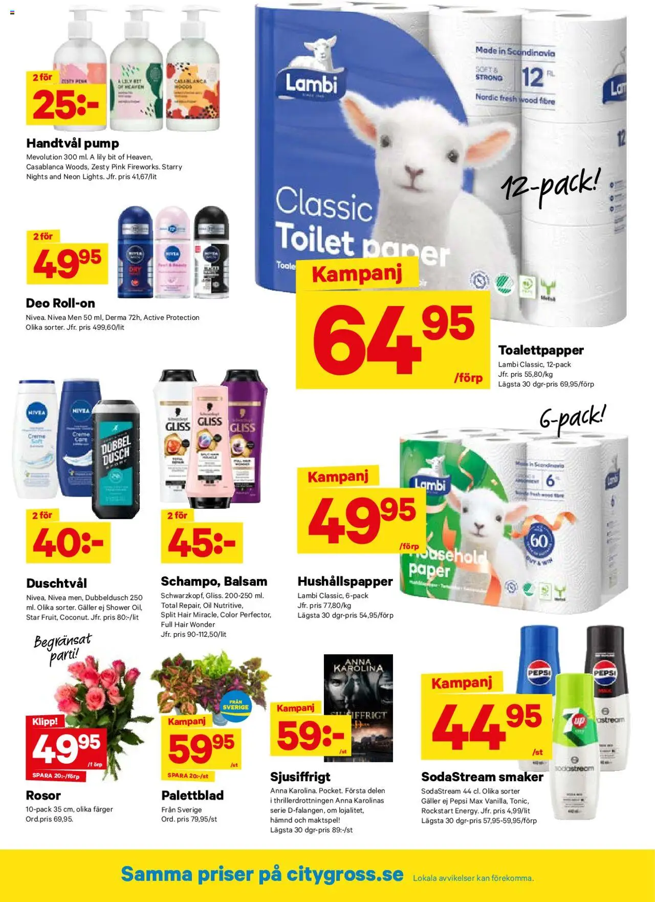 City Gross reklamblad aktuell från 04.08.2025 | Sida: 8 | Produkter: Balsam, Pump, Dusch, Sodastream