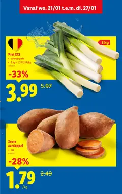 Zoete aardappel, los - Voorbeeld van een folder van Lidl, geldig van 21.01.2026 | Pagina: 5 | Producten: Prei, Aardappel, Zoete Aardappel