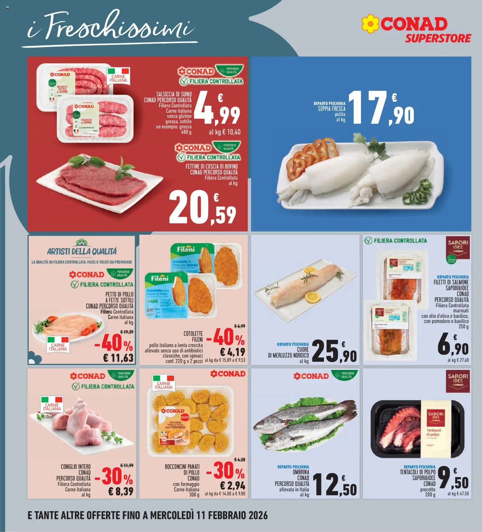Volantino Conad del 29.01.2026 | Pagina: 10 | Prodotti: Petto di Pollo, Pollo, Suino, Salsiccia