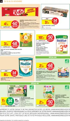 Intermarché - Prévisualisation de POT BONNE NUIT CAROTTE DES LANDES BUTTERNUT RIZ DE CAMARGUE BIO, 2x200g - soit 400 g - 6,48 € le kg valide à partir de 18.11.2025 | Page: 26 | Produits: Lait, Bananes, Carotte, Noix