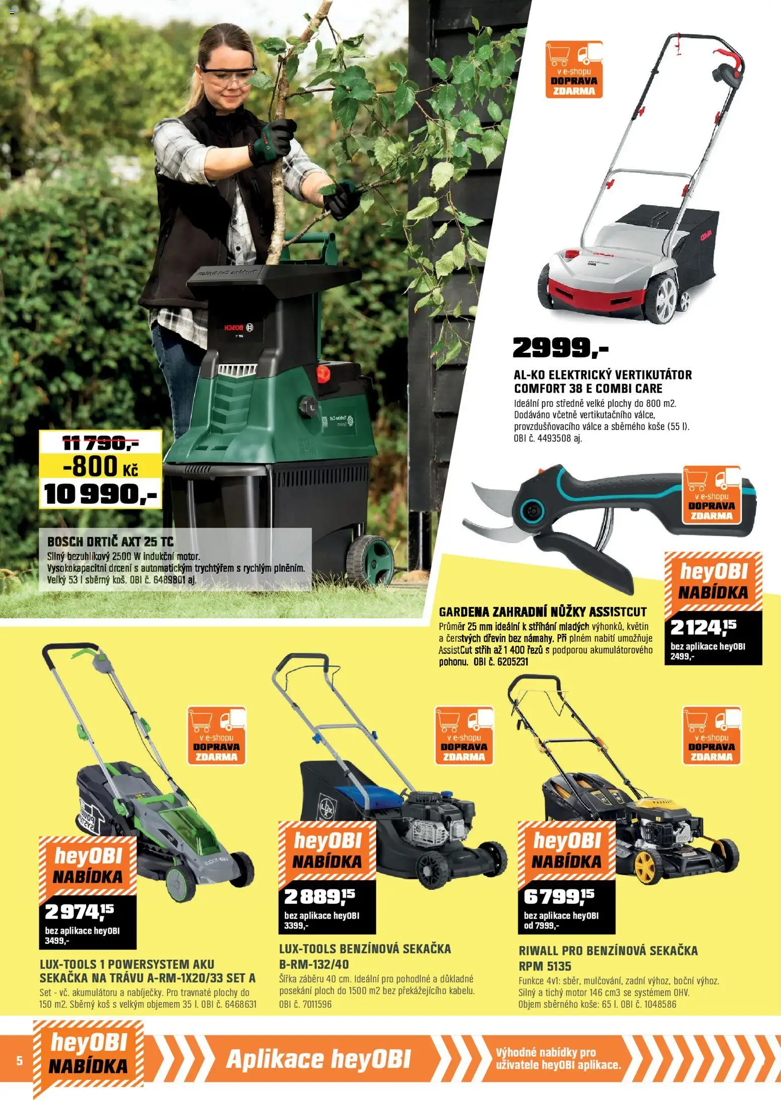OBI leták - Bobří síla v akci od 01.03.2026 | Strana: 6 | Produkty: Vertikutátor, Nůžky, Zahradní nůžky, Drtič