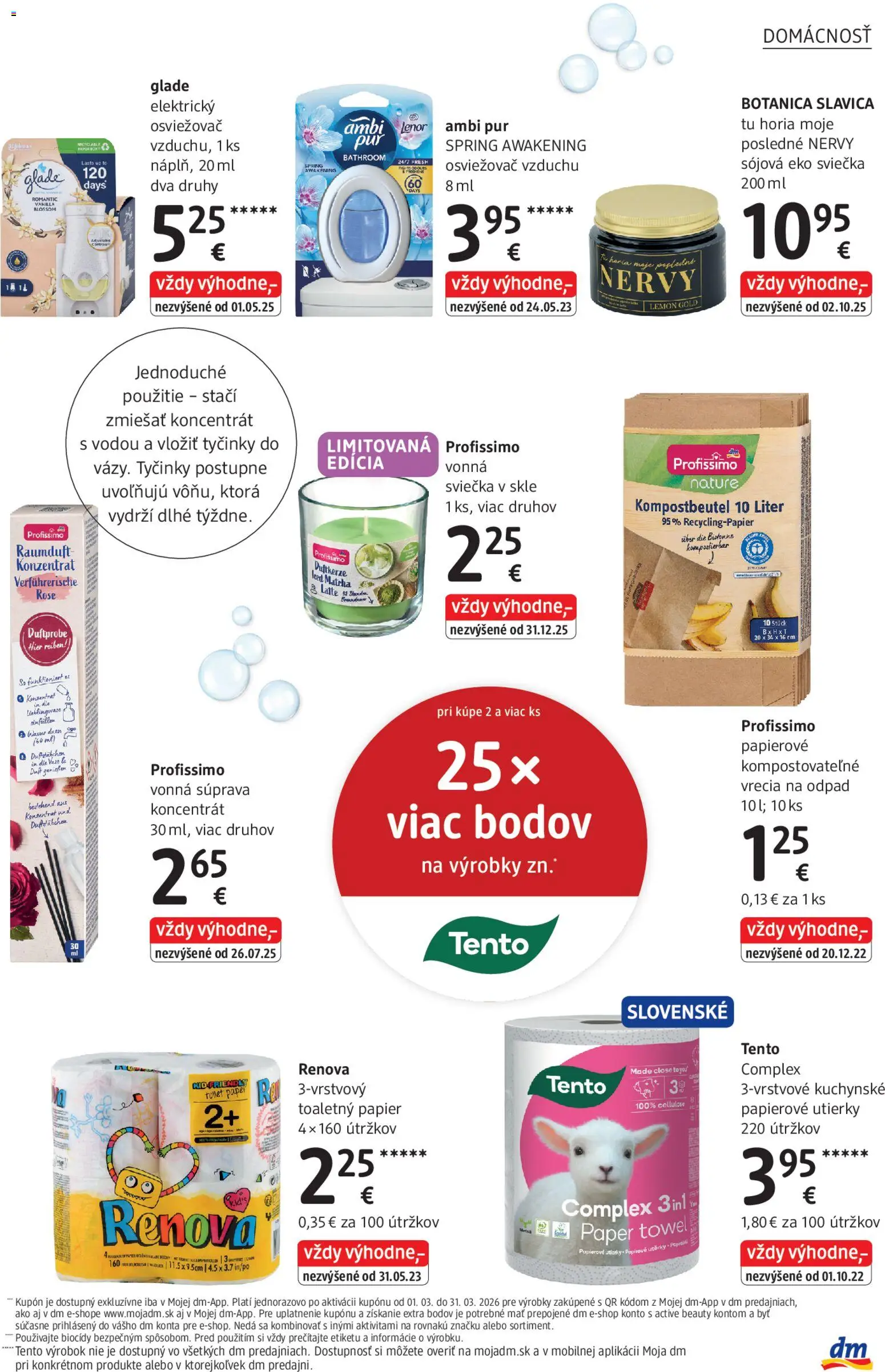 Nové dm drogerie akcie – leták je platný od 01.03.2026 | Strana: 31 | Produkty: Osviežovač vzduchu, Toaletný papier, Lenor