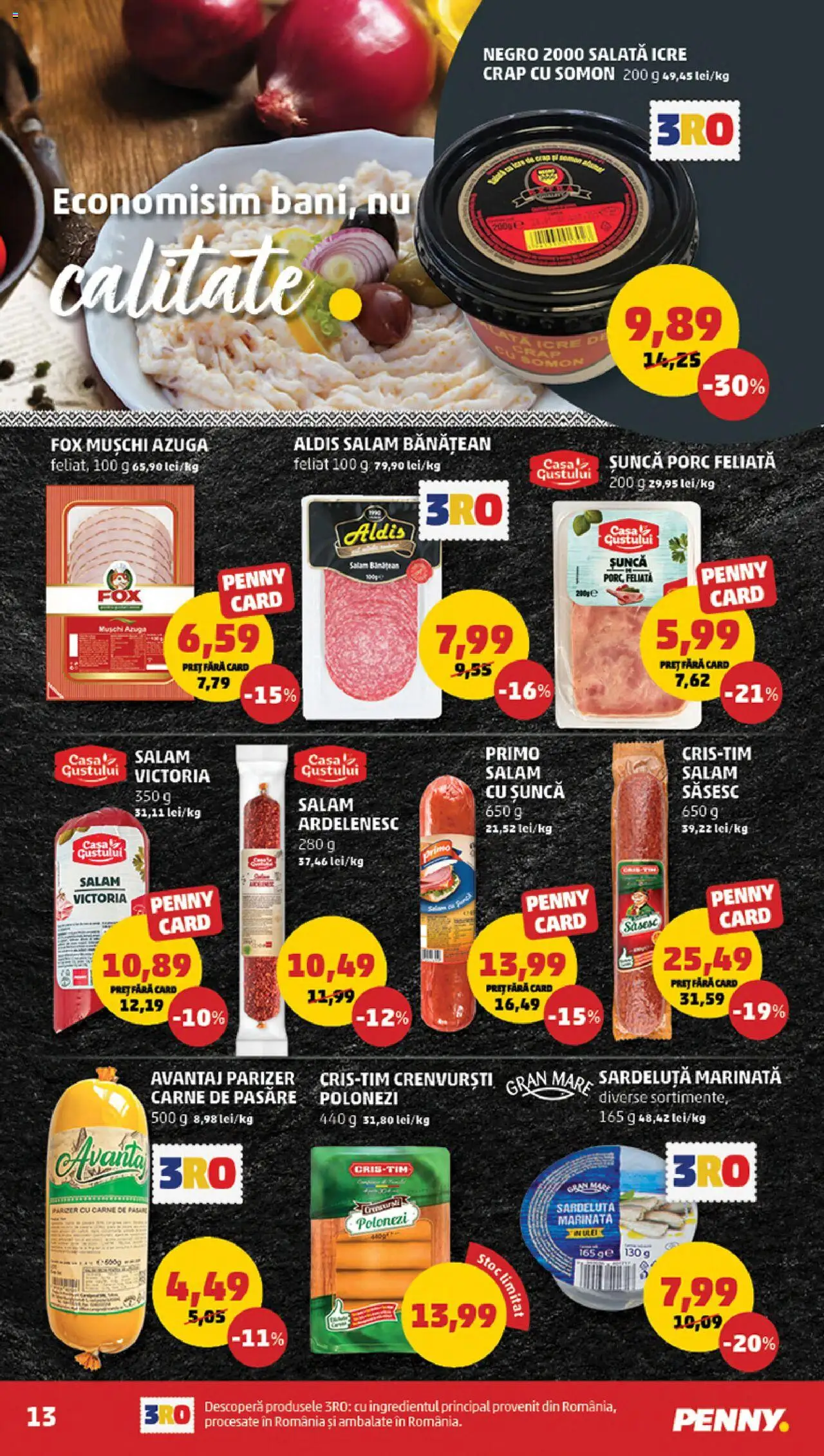 Noul catalog PENNY – valabil de la 15.10.2025 | Pagină: 13 | Produse: Crenvurști, Salam, Parizer, Salată