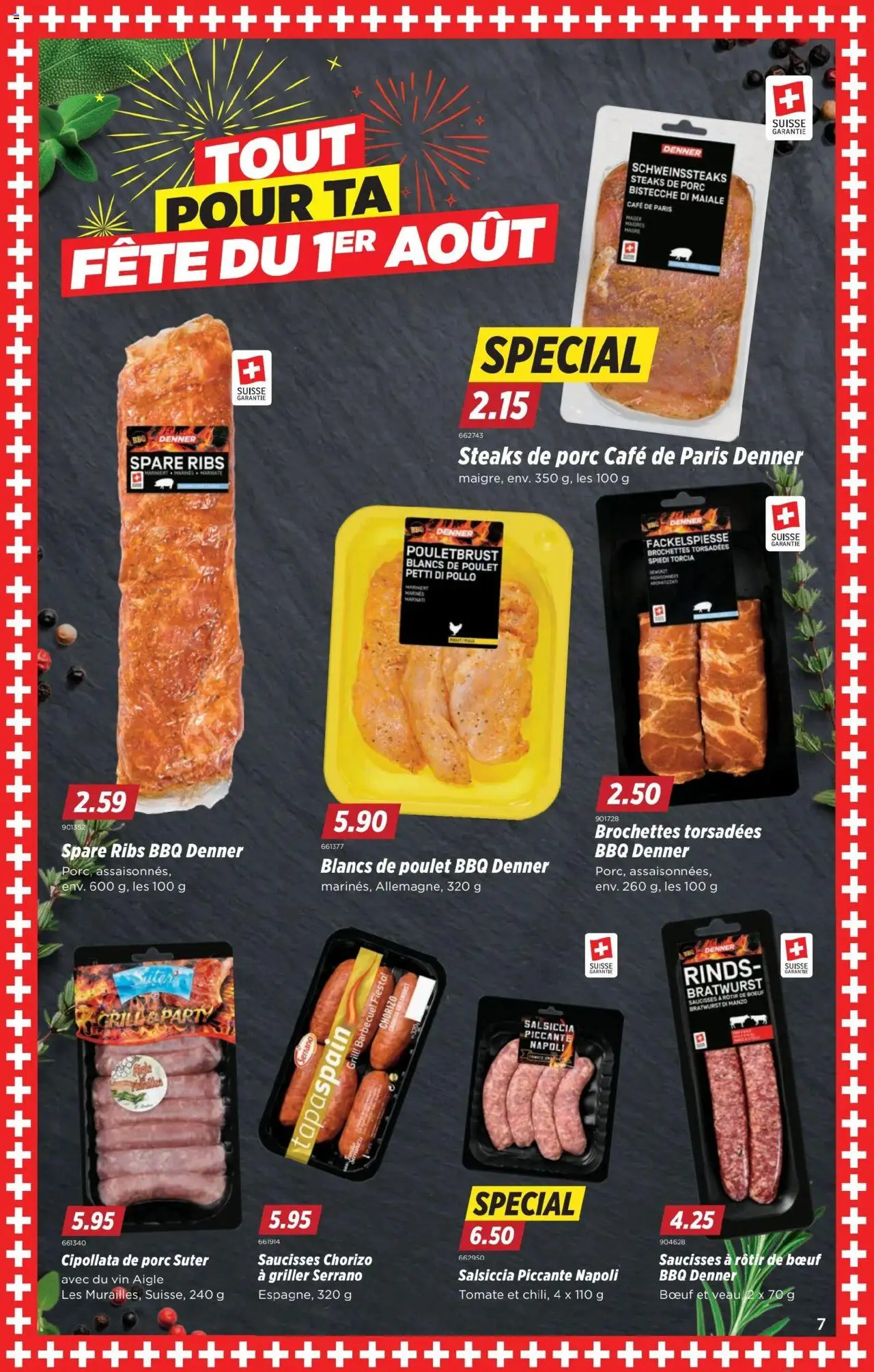 Denner Aktionen FR ab 29.07.2025 | Seite: 7 | Produkte: Pouletbrust, Spare Ribs, Griller, Grill
