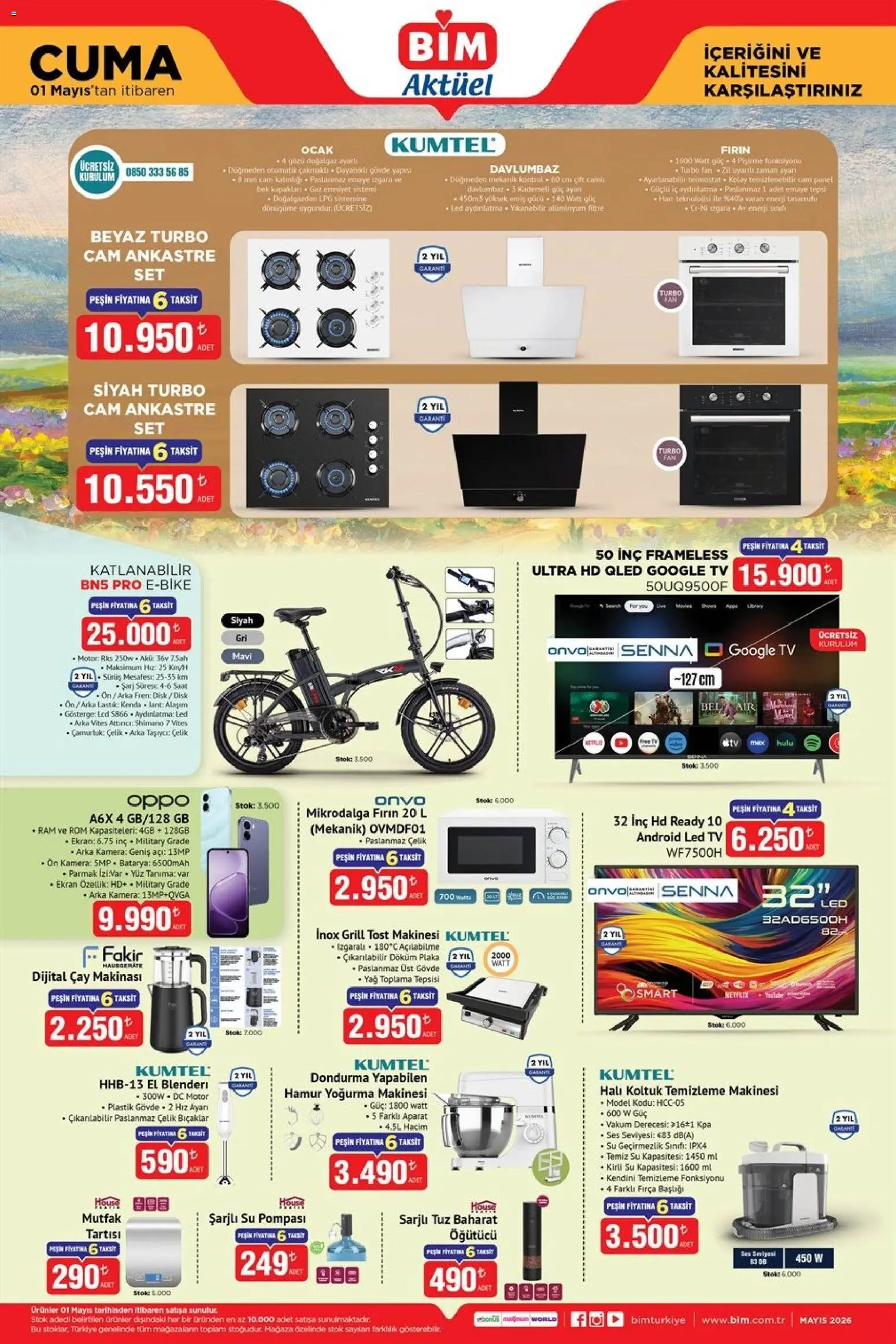 BİM - Katalog Cuma - 01.05.2026 tarihinden itibaren geçerlidir | Sayfa: 1 | Ürünler: Halı, Fırça, Tuz, Mikrodalga fırın
